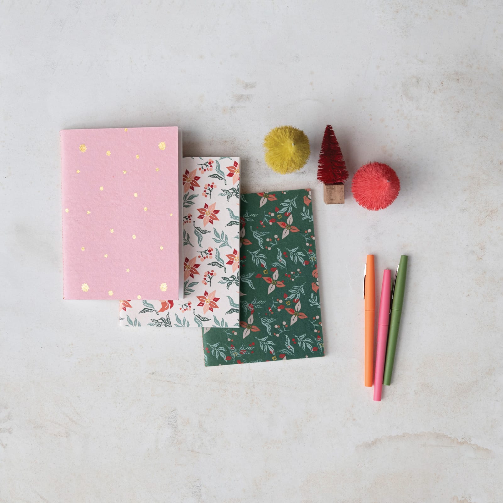 Hello Honey® 5" x 7" Handmade Recycled Paper Soft Cover Notebooks Set with Patterns