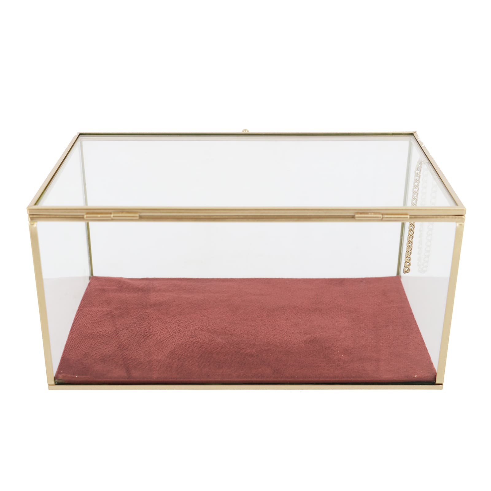 Pink Velvet Decorative Glass Box by Ashland®