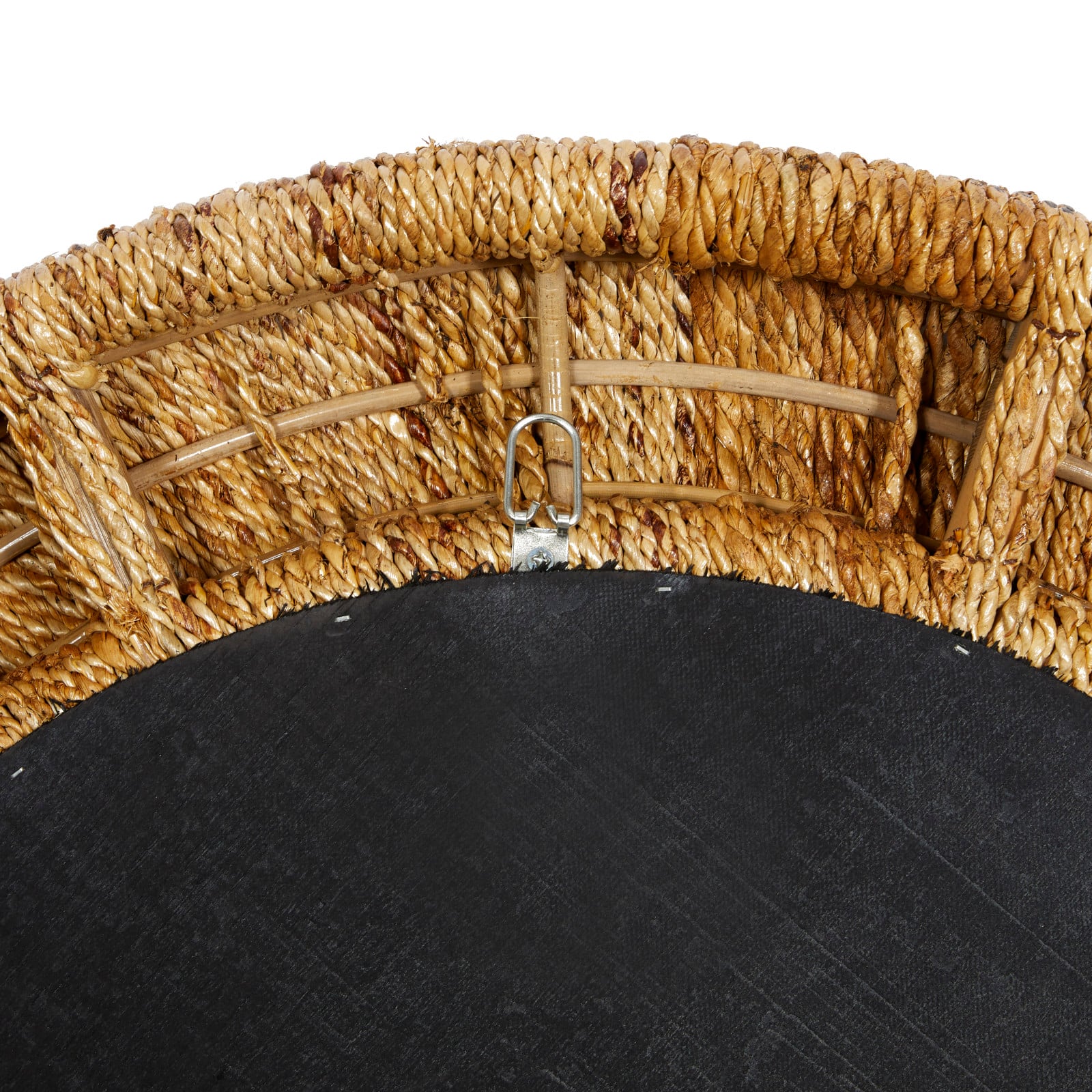 35" Brown Coastal Rattan Wall Mirror