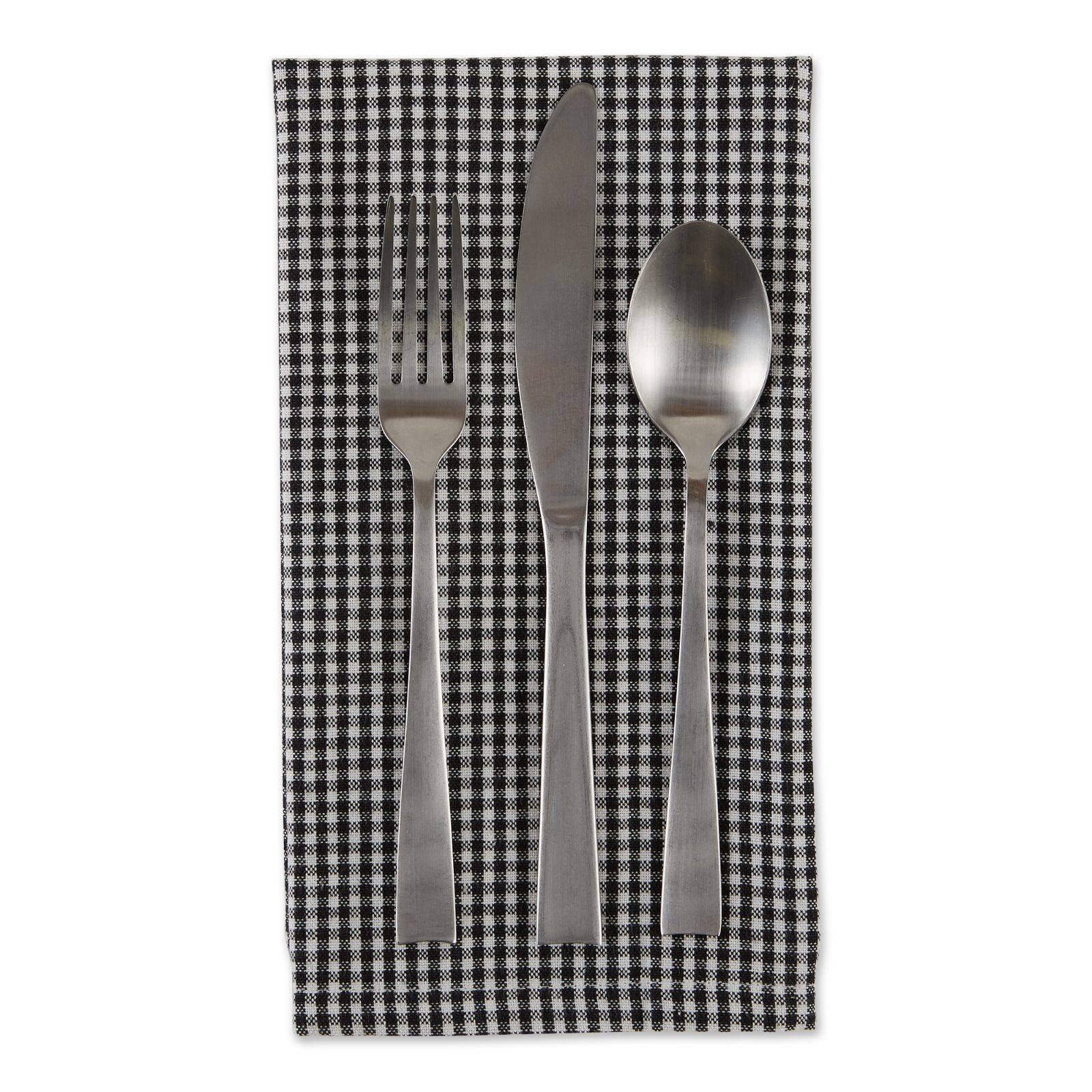 DII® Black & Semi Bleached Gingham Cloth Dinner Napkins, 6ct.