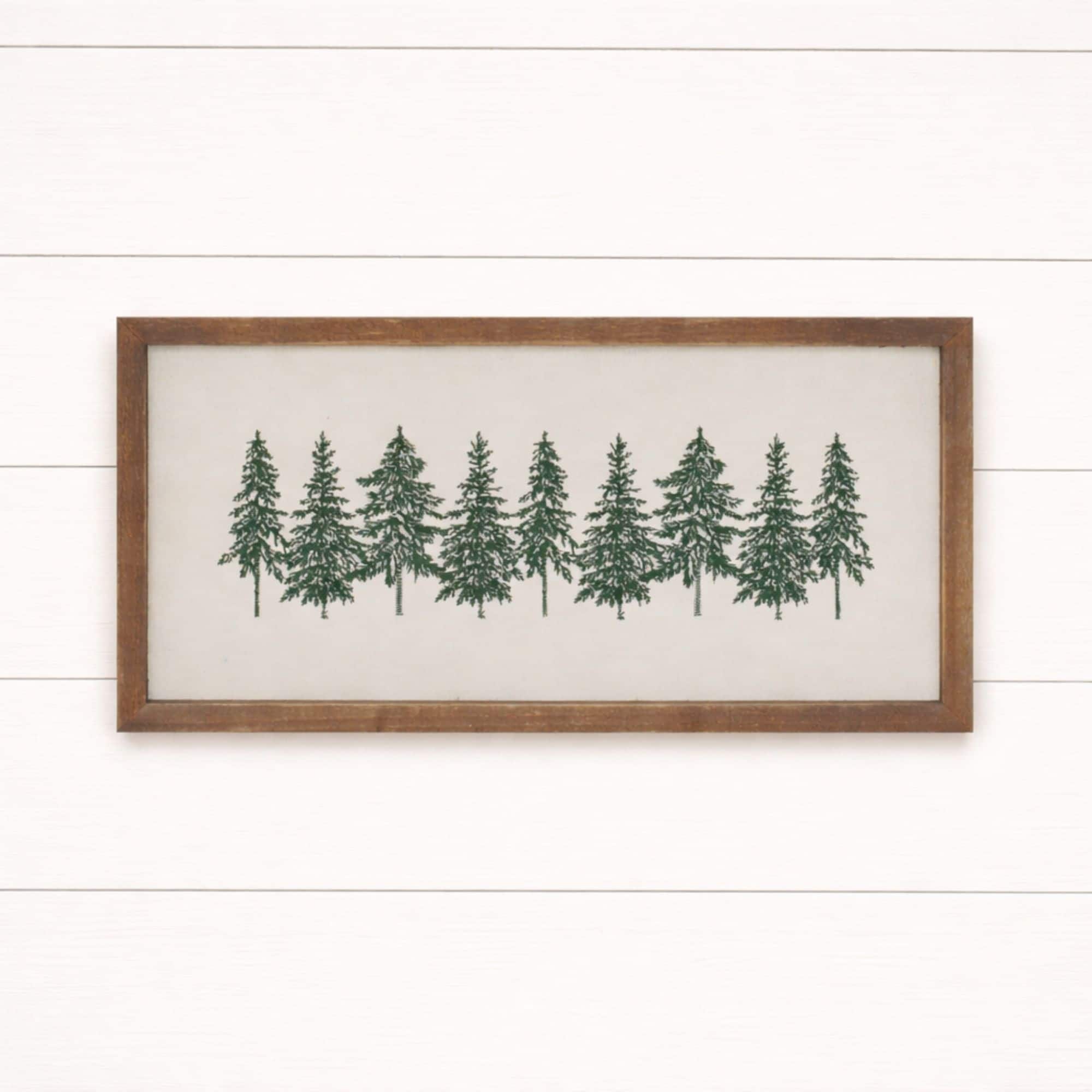 Melrose 16" x 8" Embroidered Pine Tree Wall Art