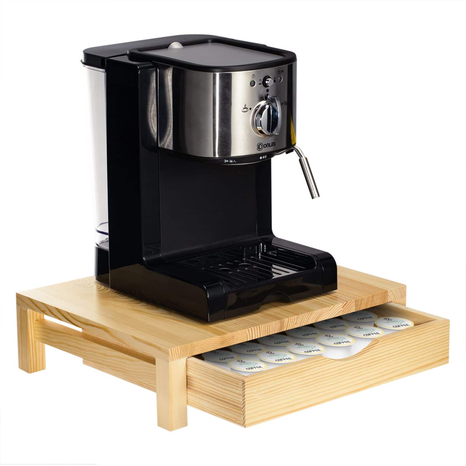 NEX™ 36-Pod Natural Rustic Wood Coffee Pod Holder for K-Cups