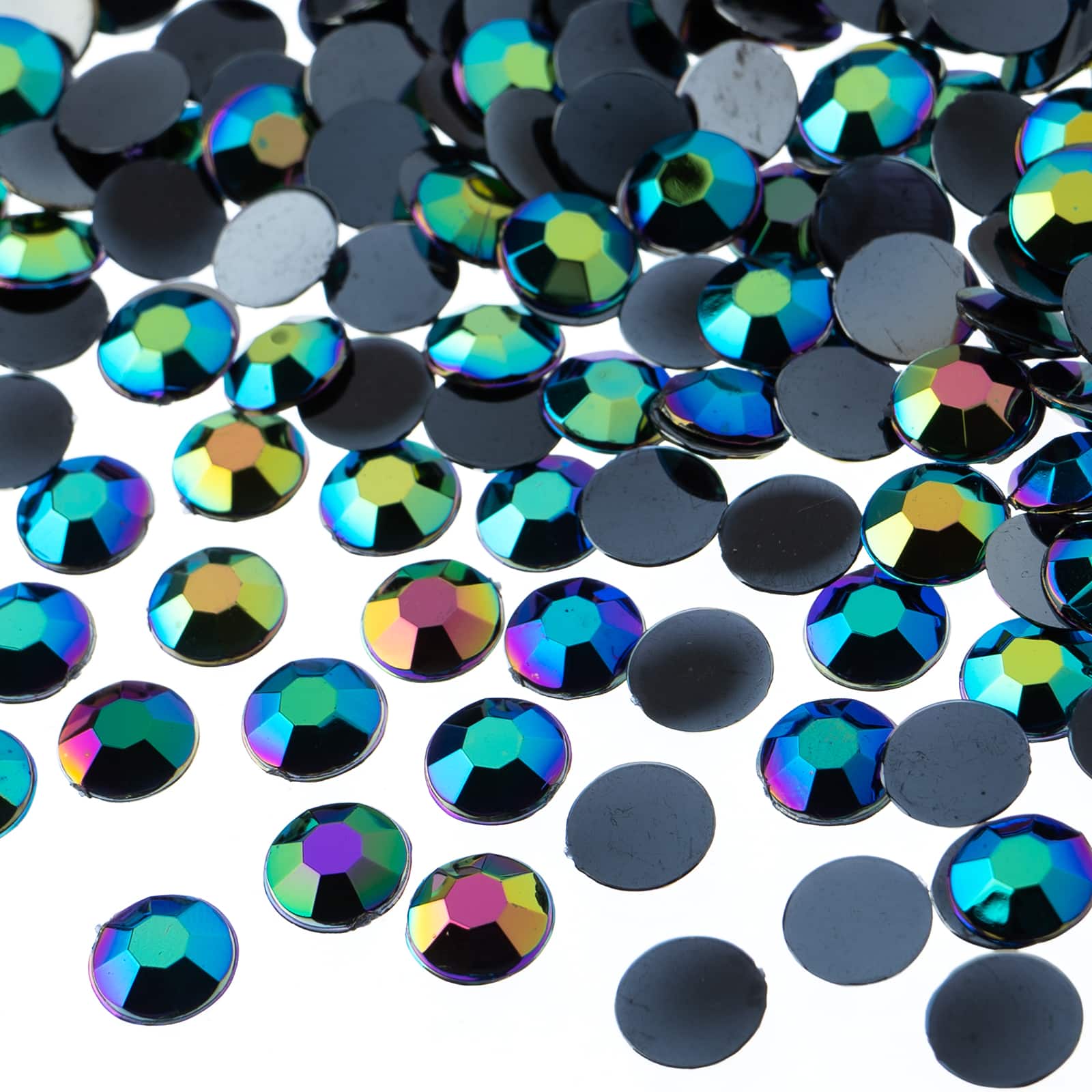 John Bead 8mm Acrylic Round Flat Back Rhinestones, 1,000ct.