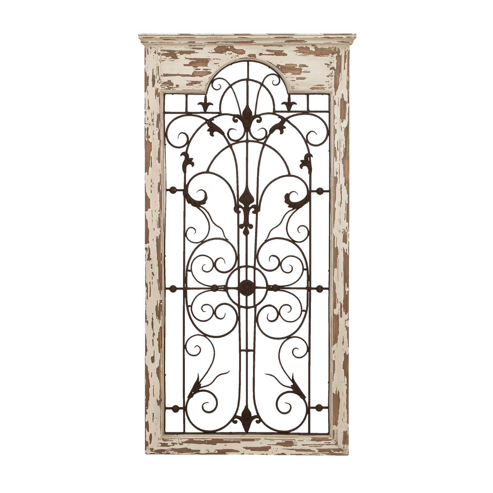 51" White Metal Rustic Ornamental Wall Decor