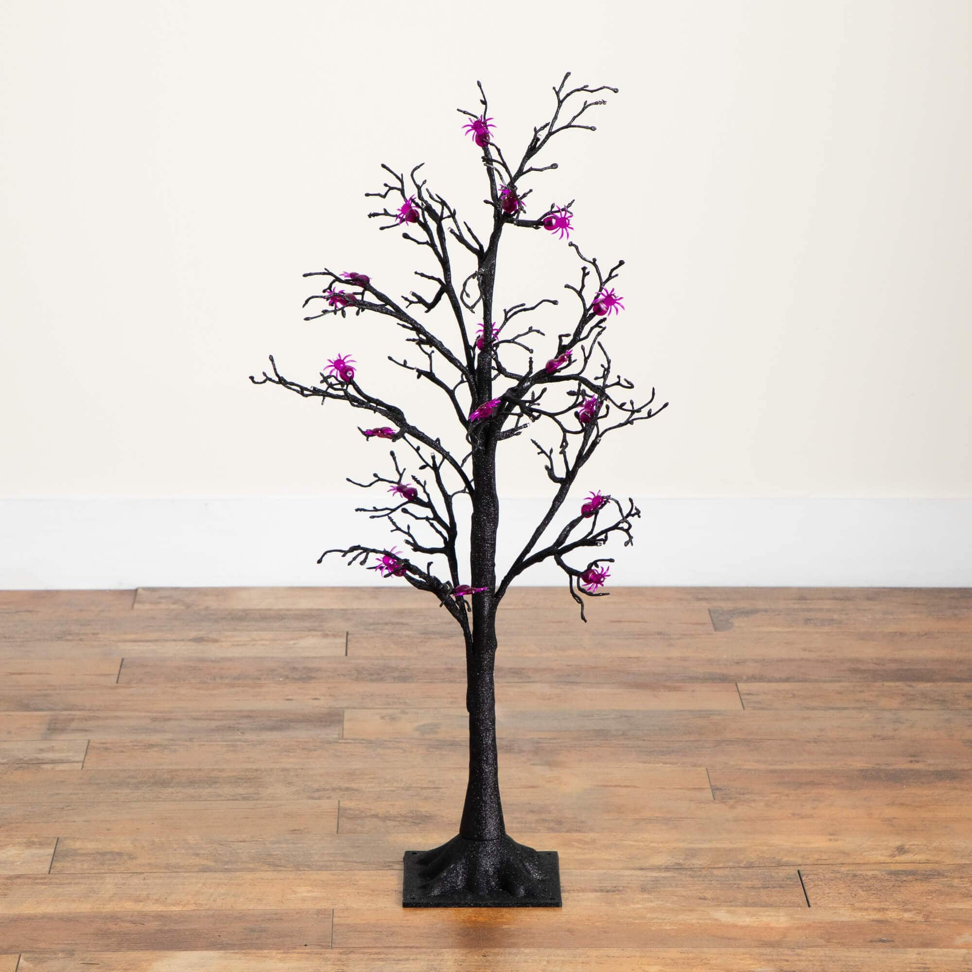 3ft. Pre-Lit Artificial Halloween Spider Twig Tree with 36 Purple LED Lights