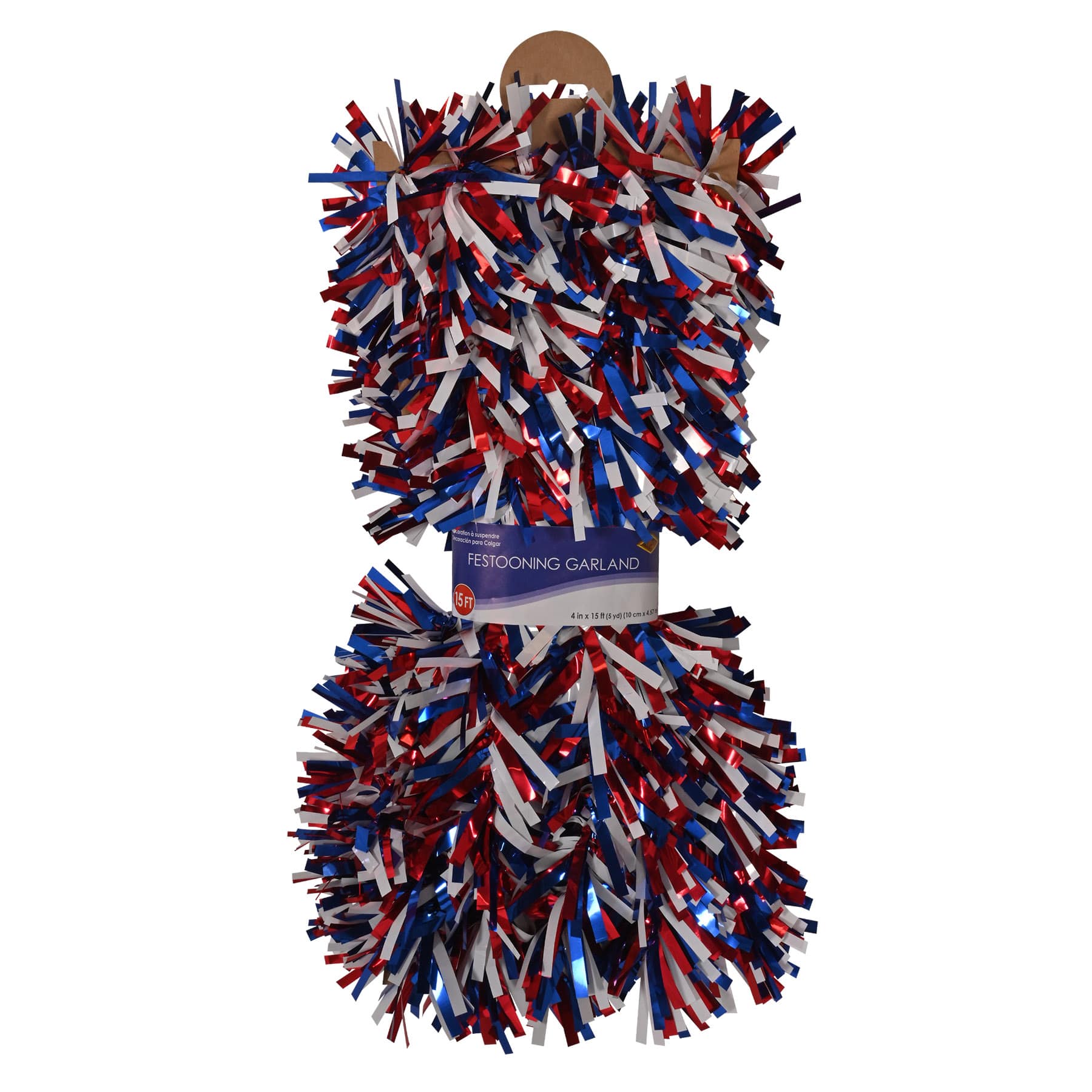 Beistle 15ft. Red, White & Blue 6-Ply Metallic Festooning Garland