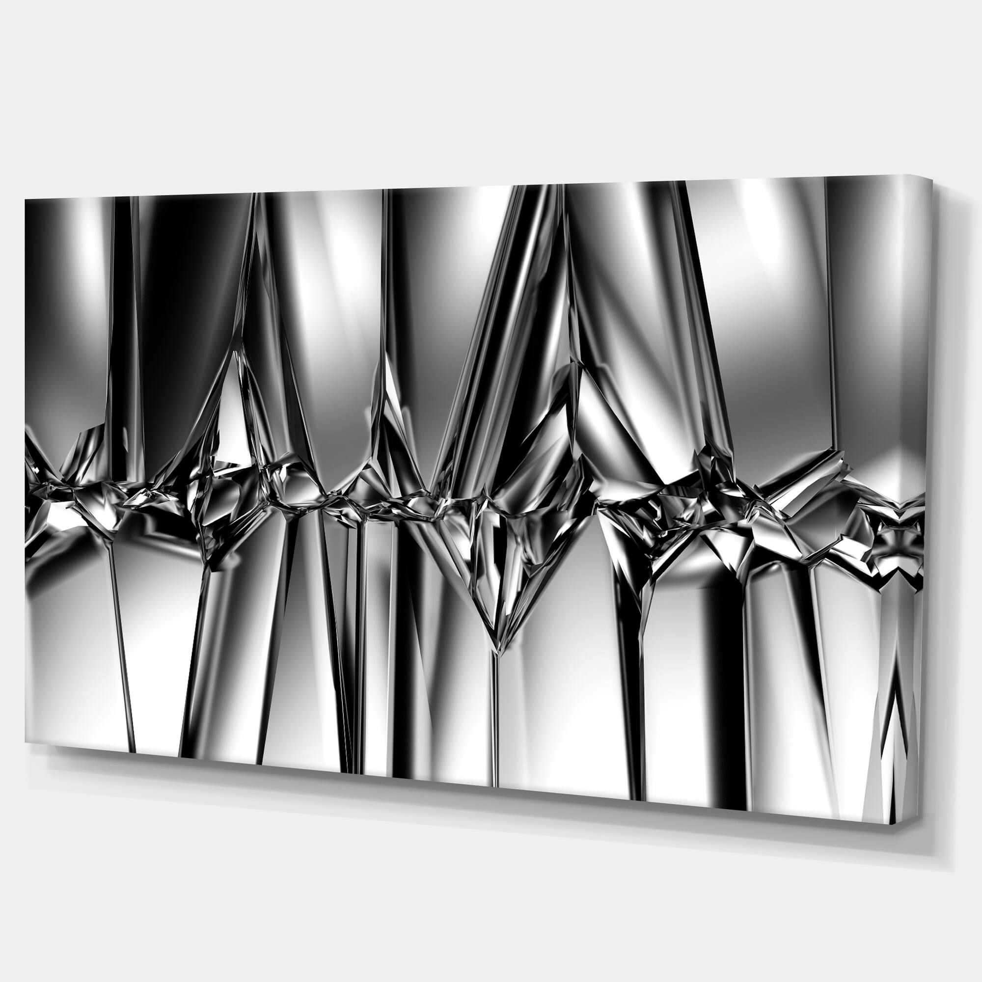 Designart - Black White Crystal Background