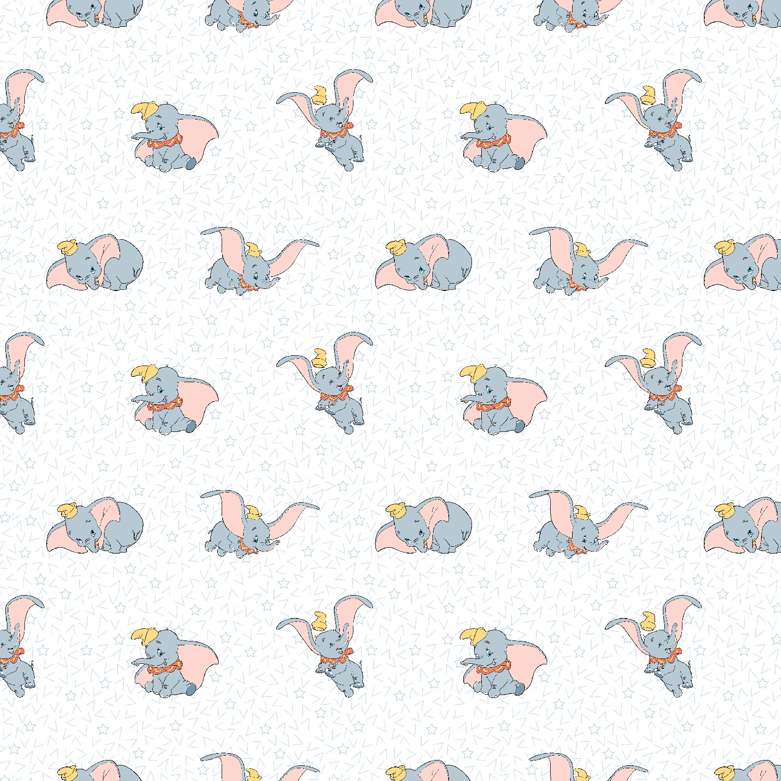 Disney® Classics White Many Faces of Dumbo Cotton Fabric