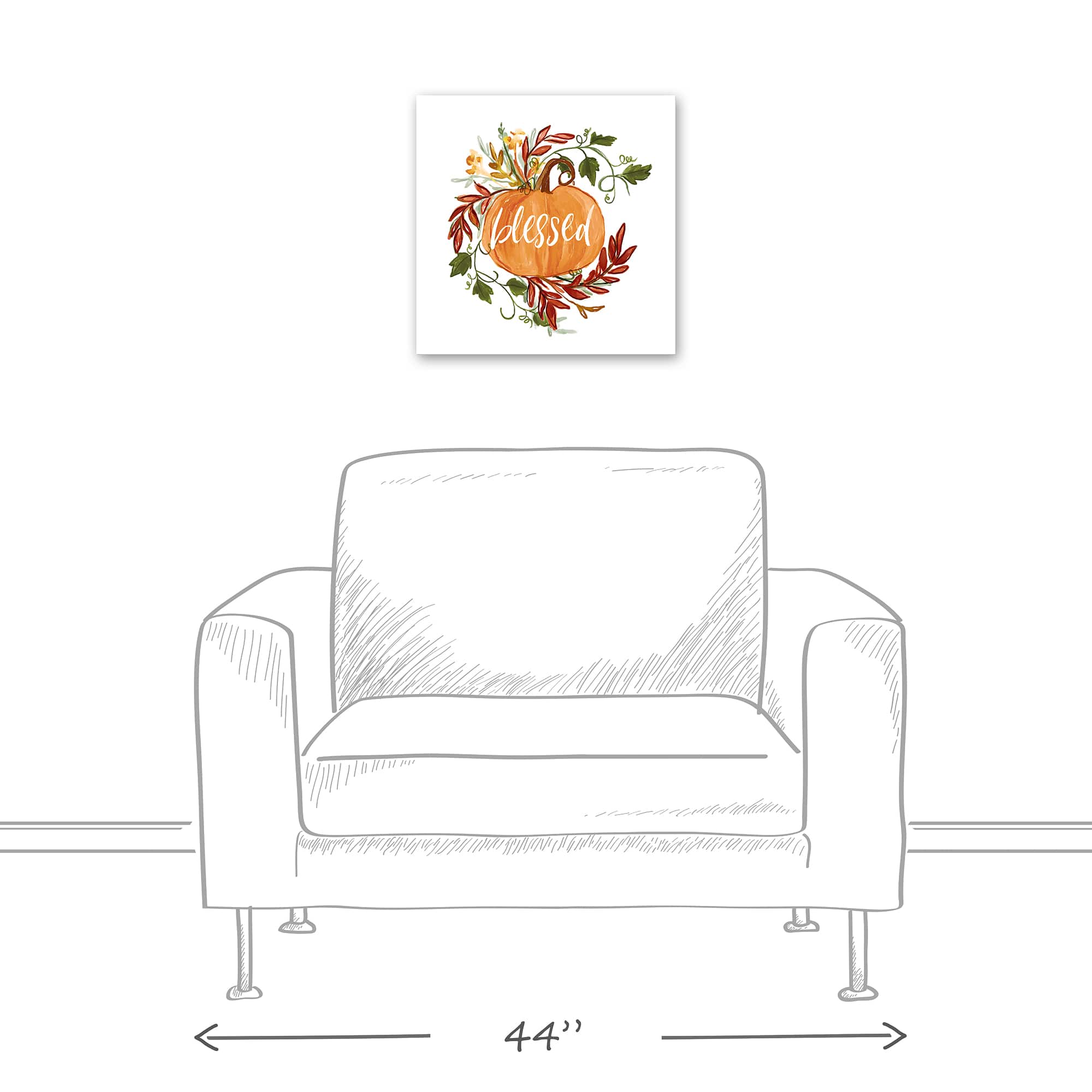 Blessed Pumpkin Vine Canvas Wall Art