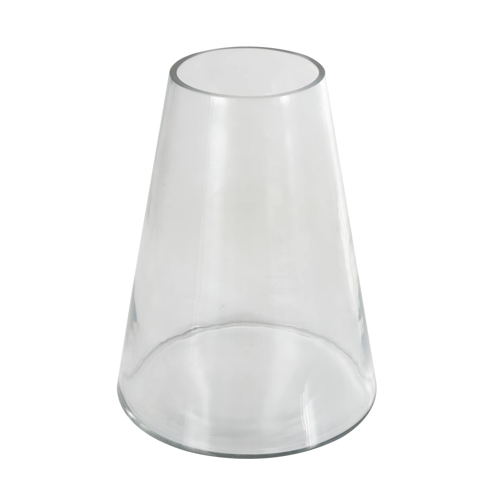 12" Clear Glass Cone Shaped Decorative Vase