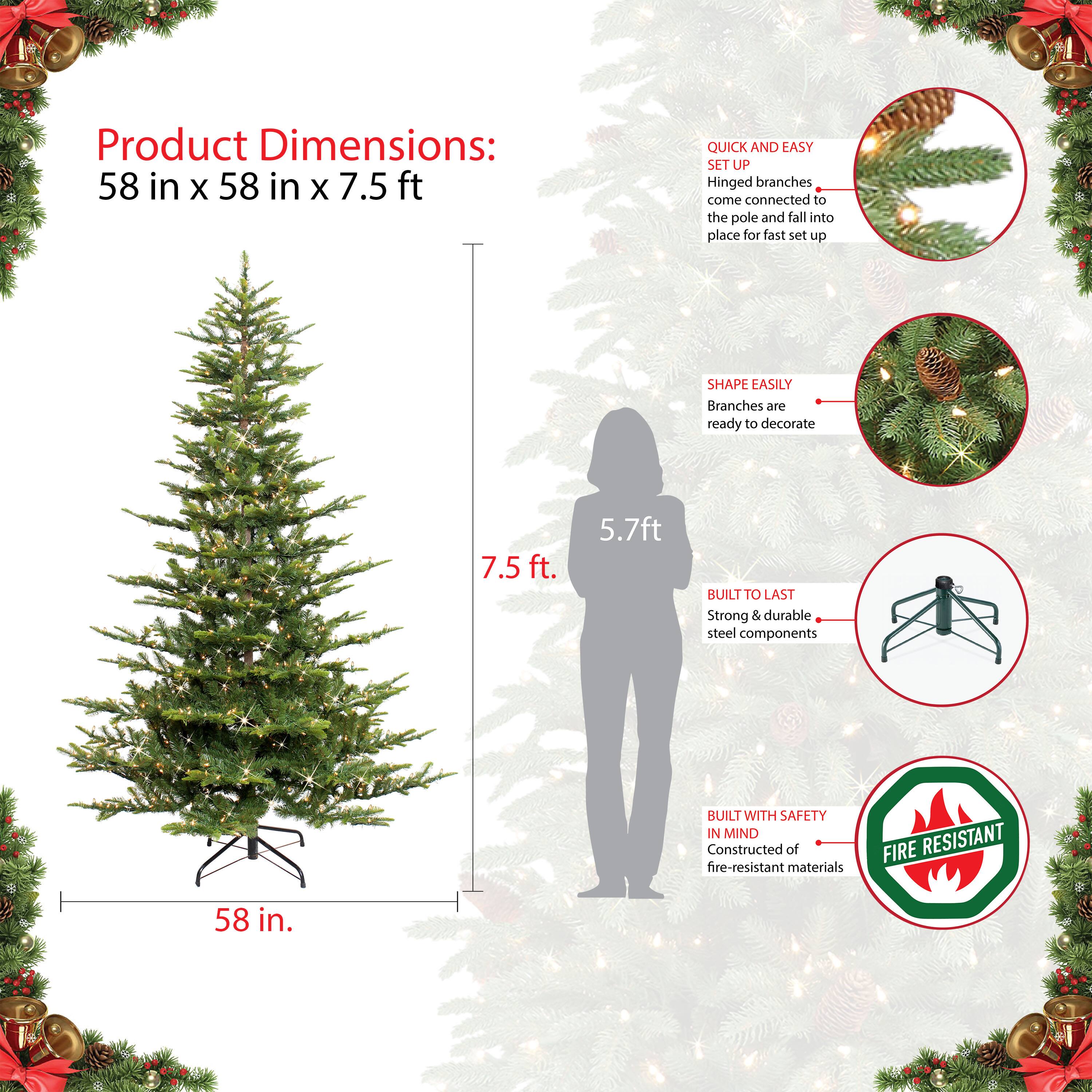 7.5ft. Pre-Lit Aspen Fir Artificial Christmas Tree, Warm White Lights