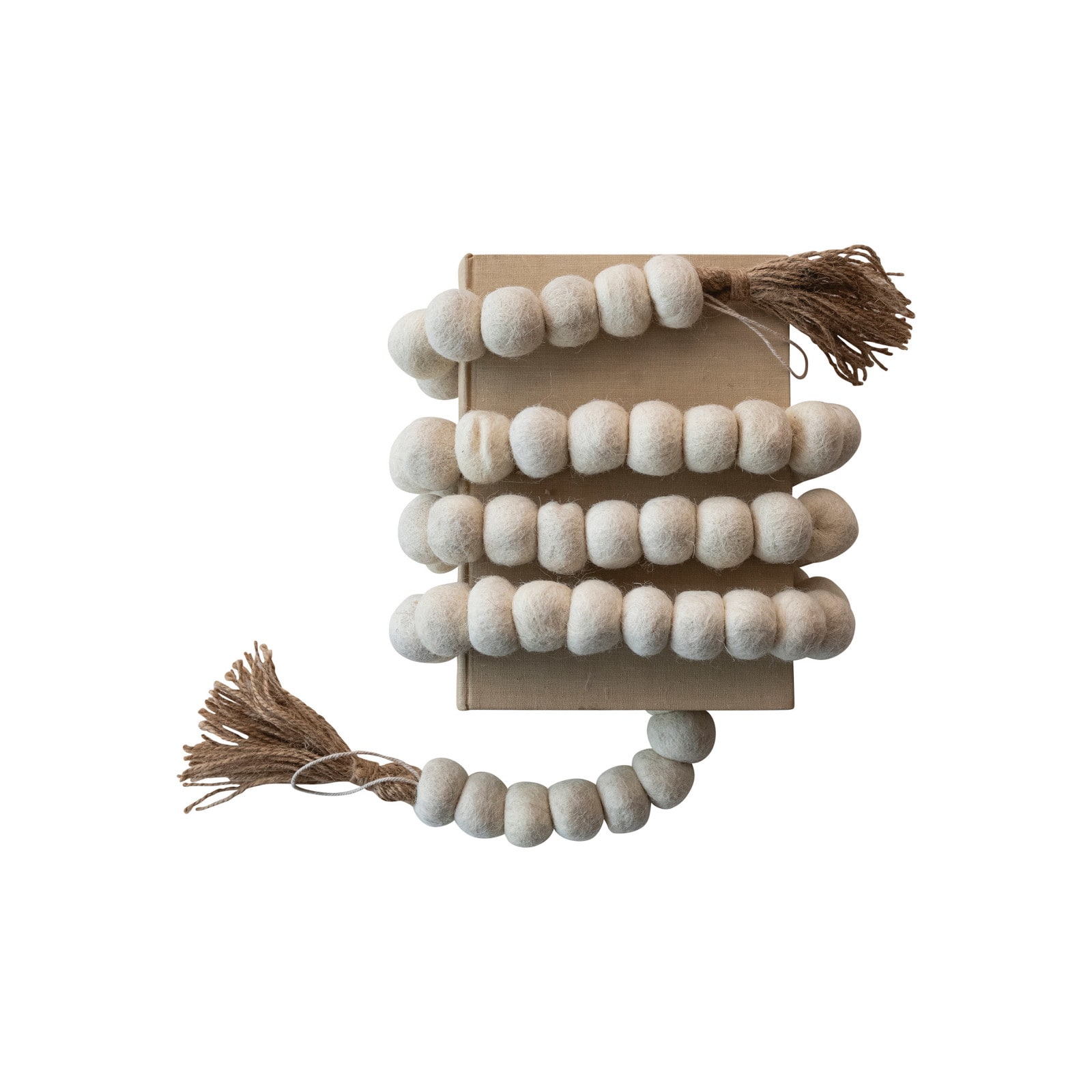 Hello Honey® 6ft. Handmade Wool Felt Ball Garland with Jute Tassels