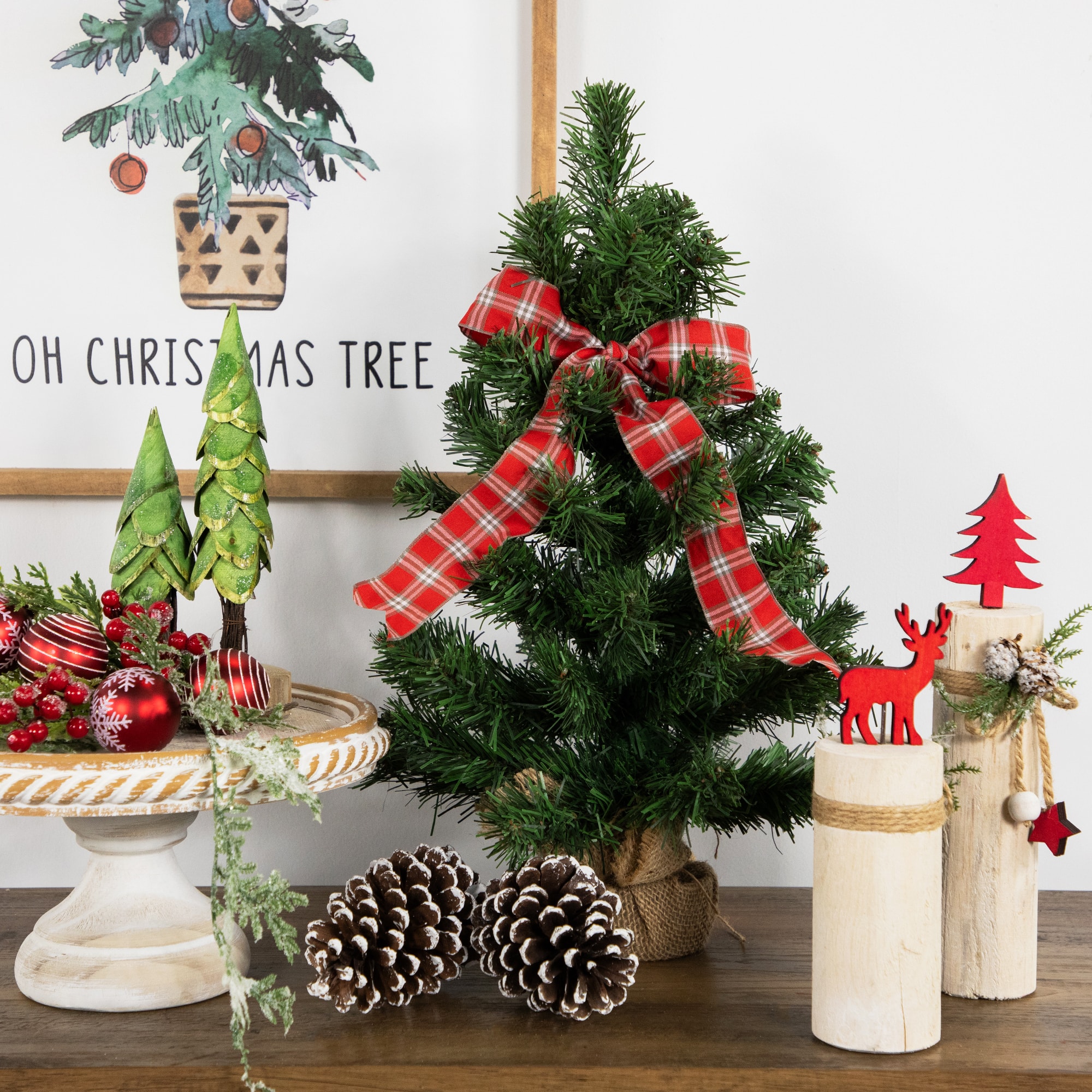 18" Unlit Pine Artificial Christmas Tree