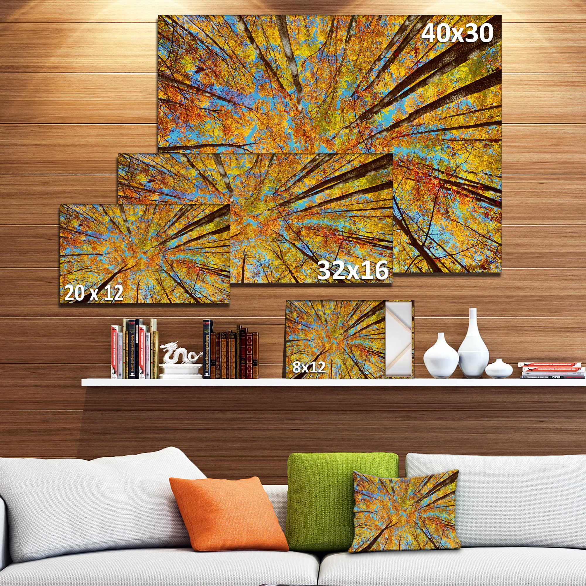 Designart - Tree Tops in Autumn Forest