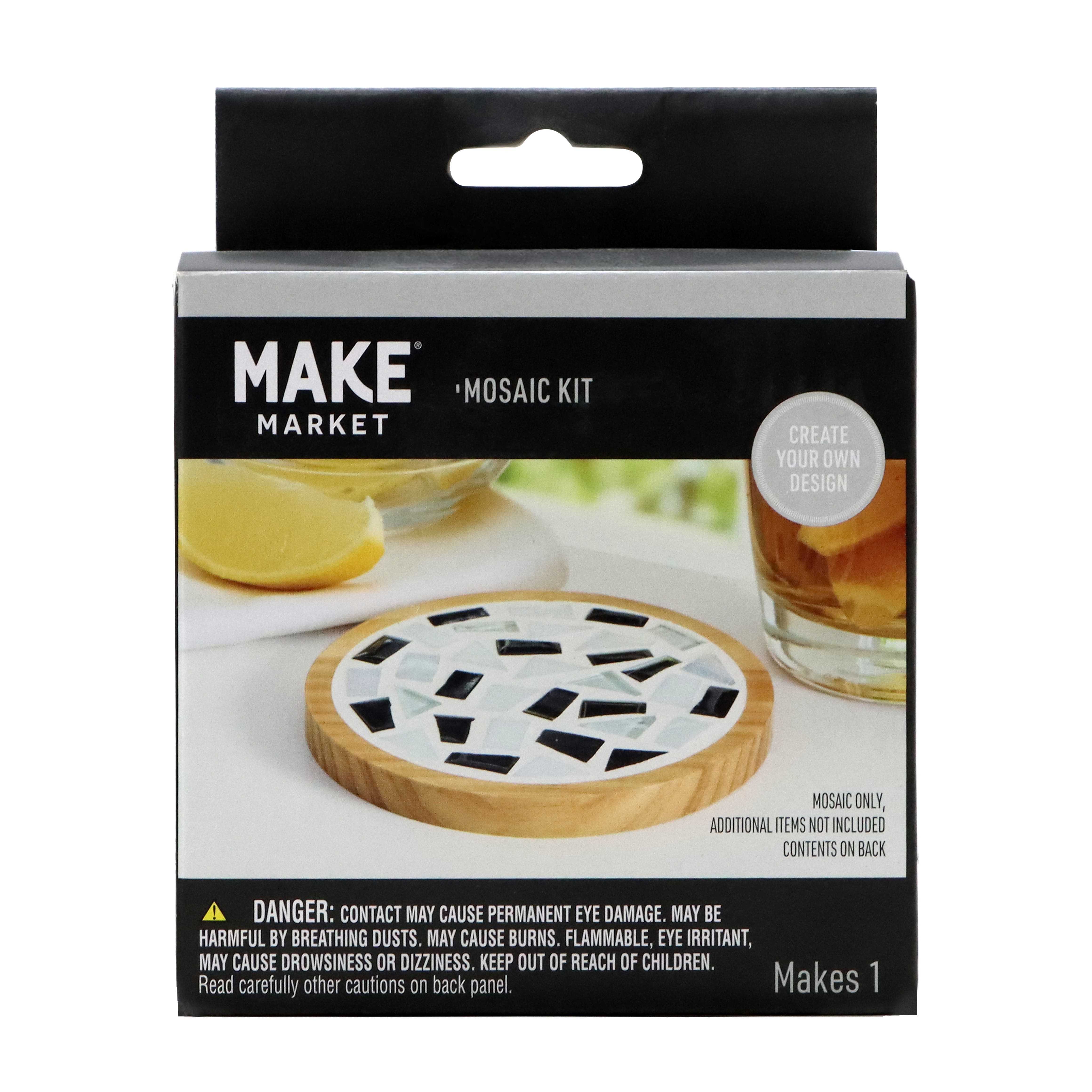 4" Round Black & White Coaster Mosaic Kit by Make Market®