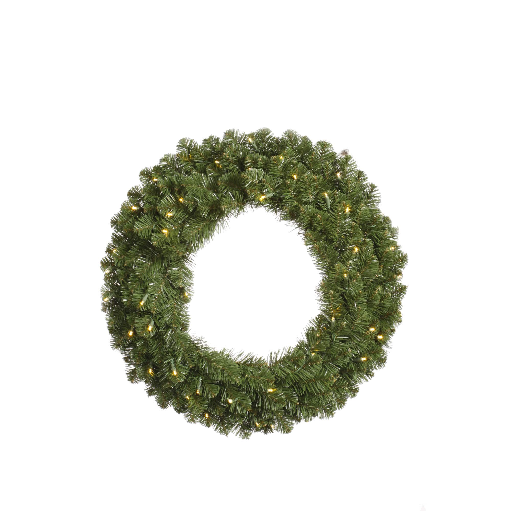 36" Pre-Lit Grand Teton Pine Wreath, Warm White LED Lights