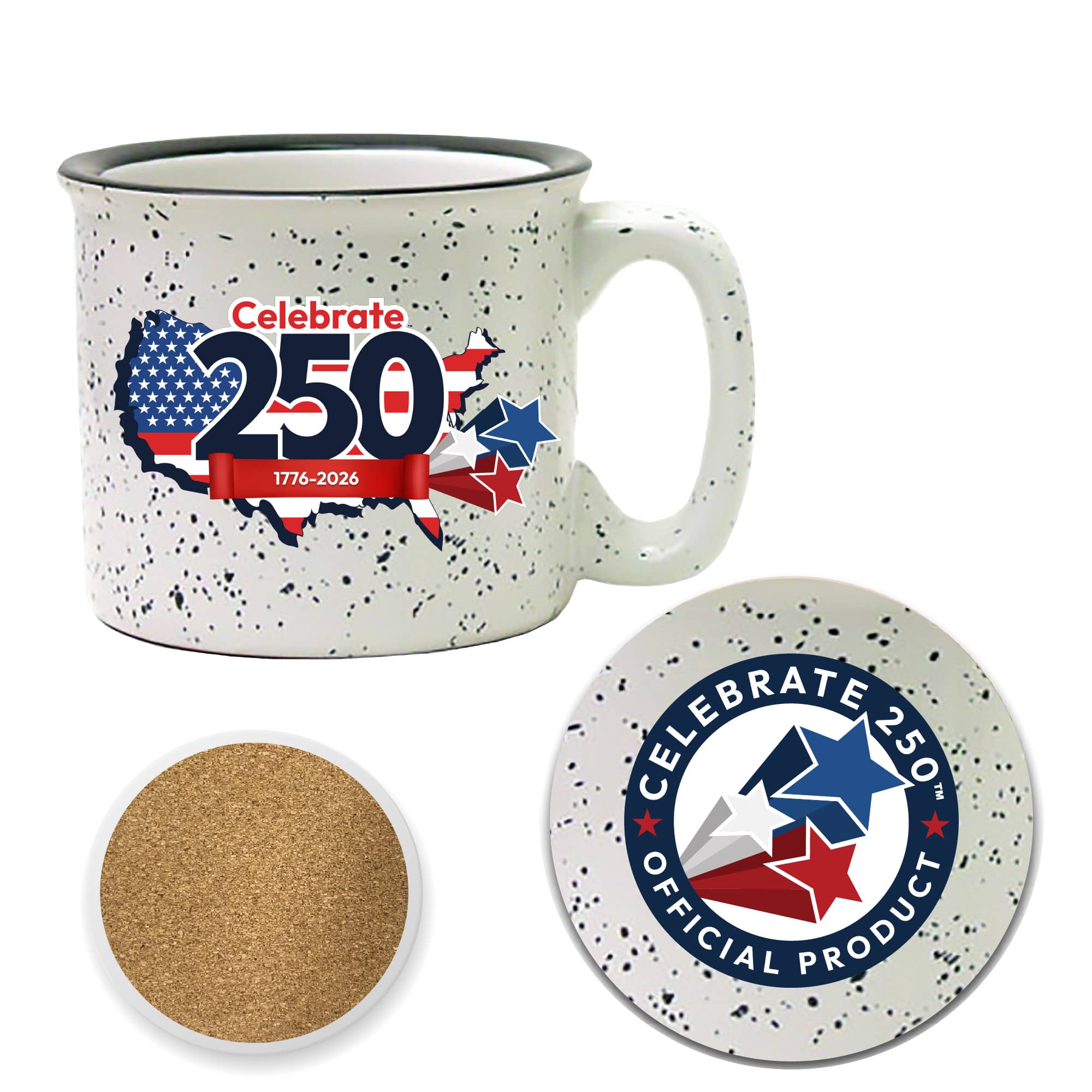 Courtside Market® Celebrate 250™ 19oz. USA IV Artisan Ceramic Mug & Coaster Set