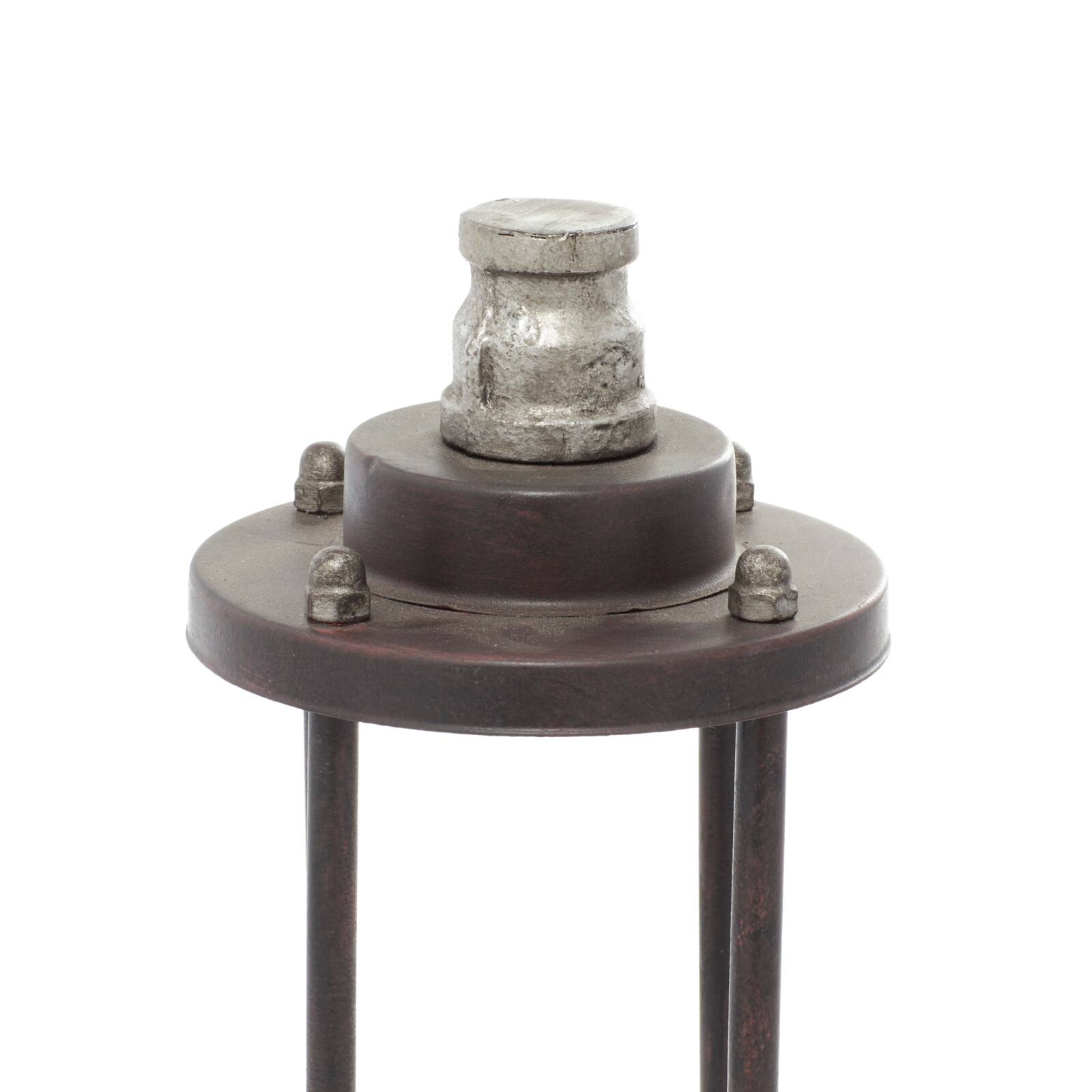 Brown Iron Industrial LED Lantern, 13" x 4" x 4"