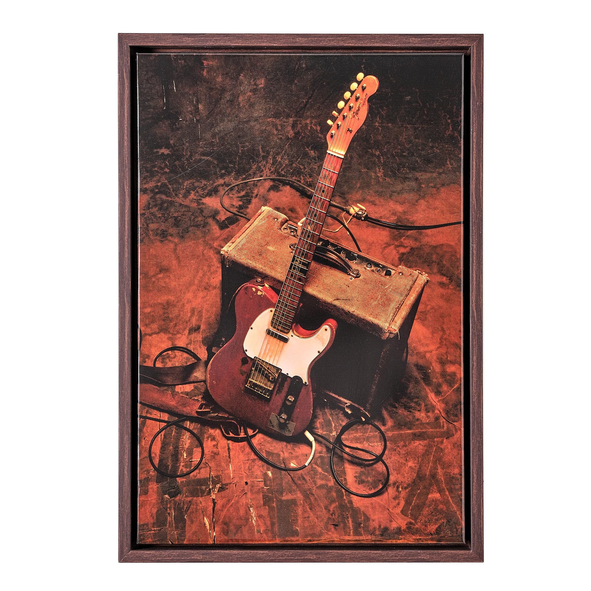 American Art Decor Grand Ole Opry Lacquer Guitar Canvas in an L Frame - 12" x 18"