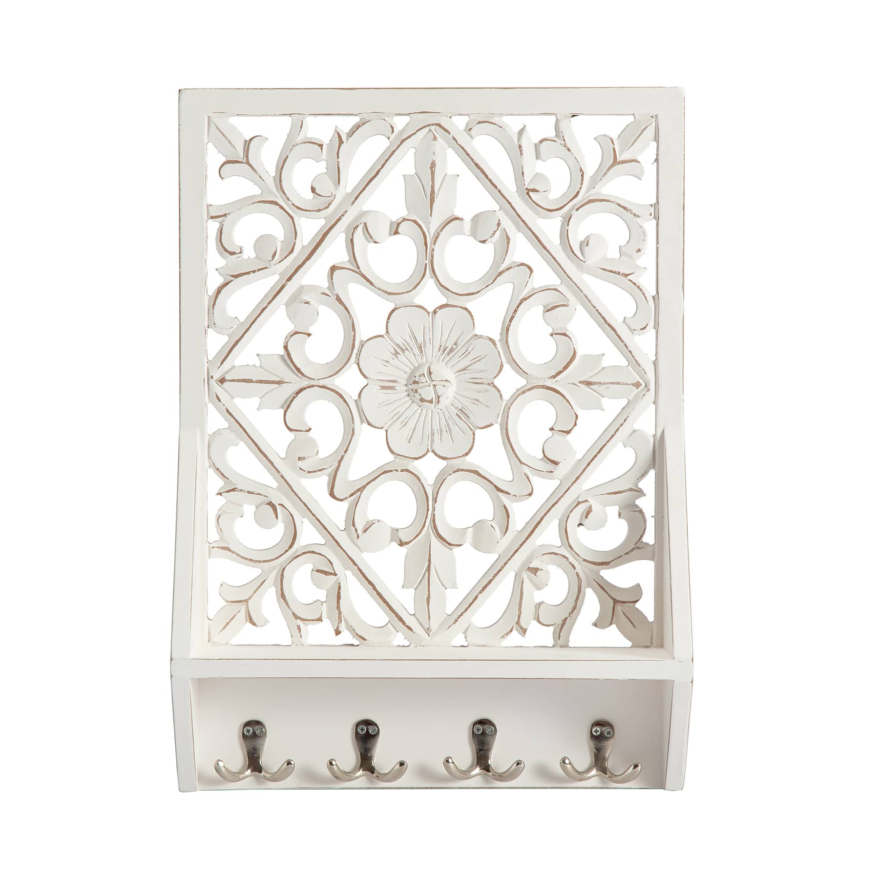 Habitat Decorative Vertical White Carved Wall Hanging