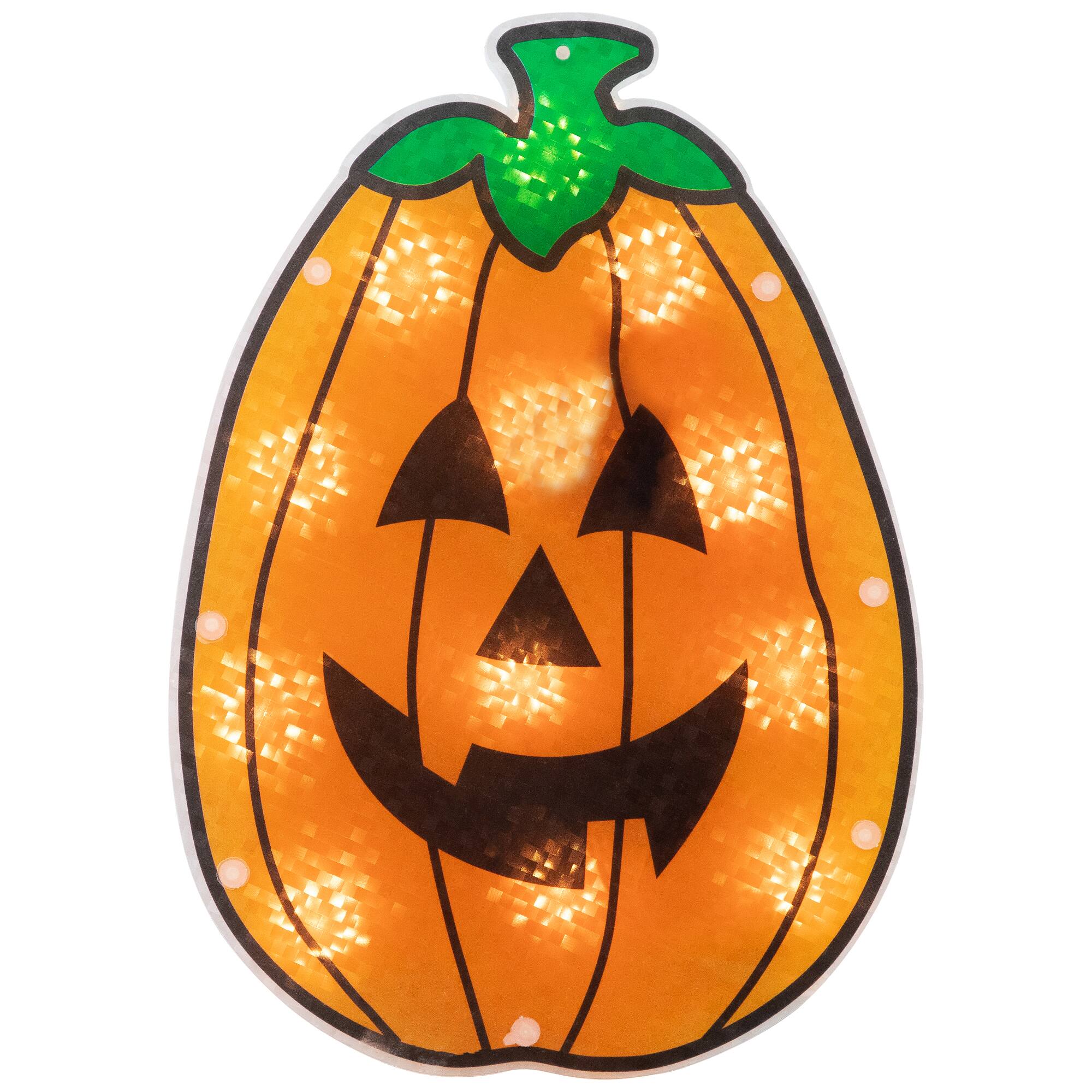 Lighted Jack-O-Lantern Halloween Window Silhouette