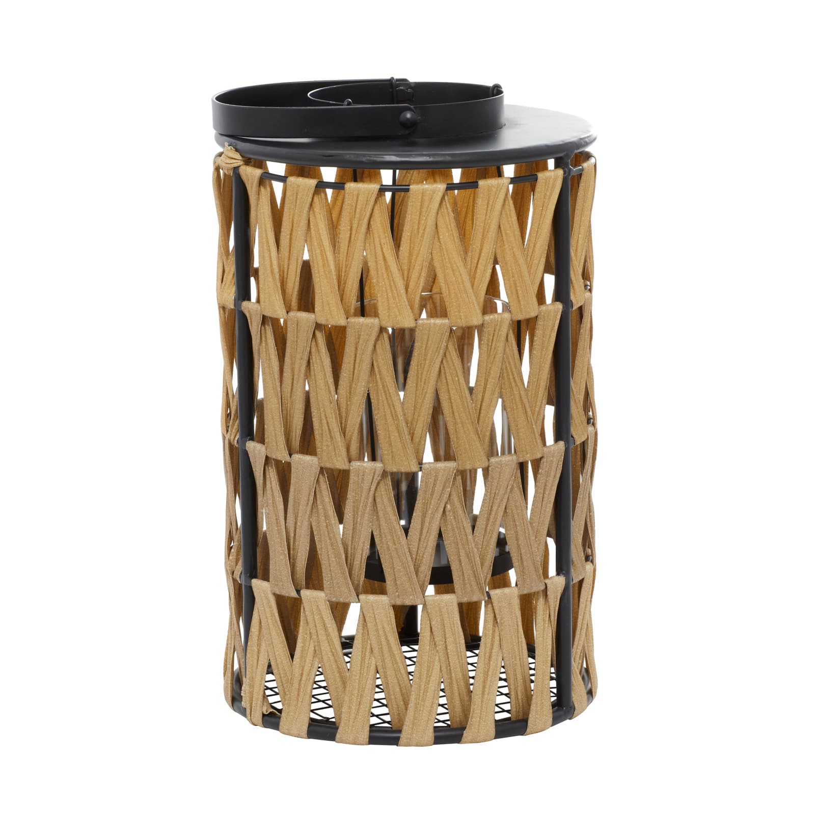Gold Metal Natural Lantern 17" x 7" x 7"