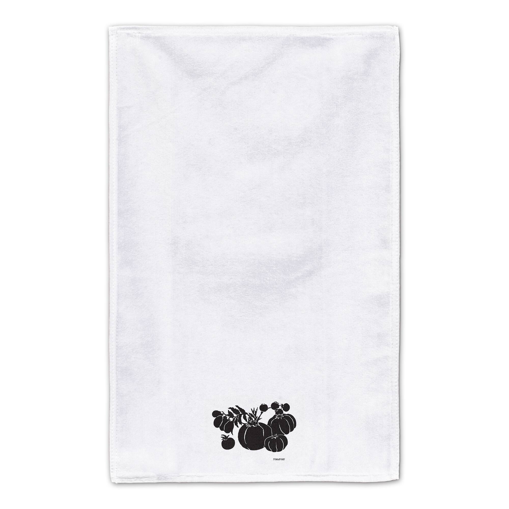 Block Print Tomatoes 16" x 25" Tea Towel - Set of 2