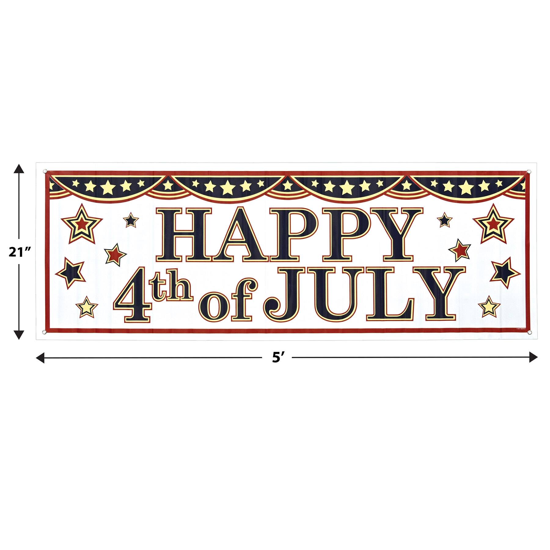 Beistle 5ft. x 21" 4th Of July Sign Banner