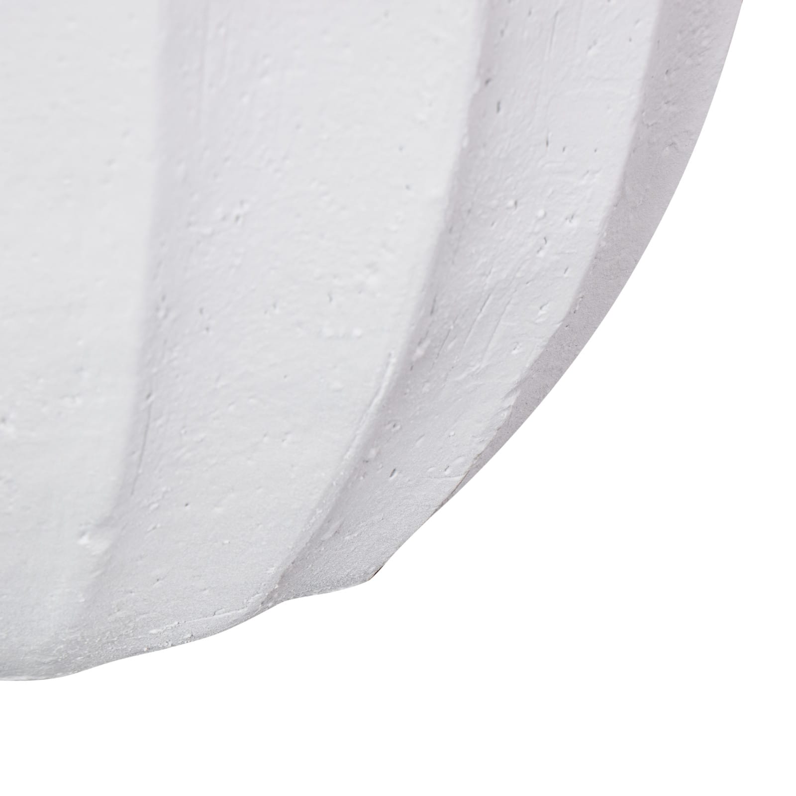 17.75" White Wide Magnesium Oxide Vase with Carved Grooves
