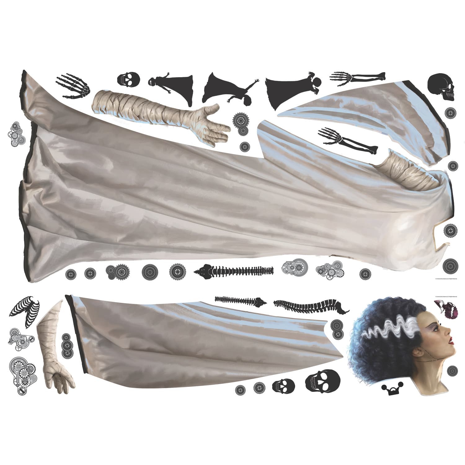 RoomMates Classic Monsters Bride of Frankenstein Giant Peel & Stick Wall Decals