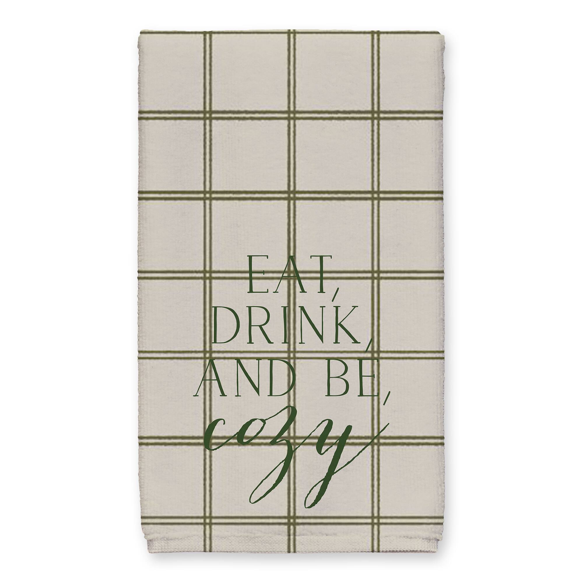 Be Cozy and Check Tea Towel
