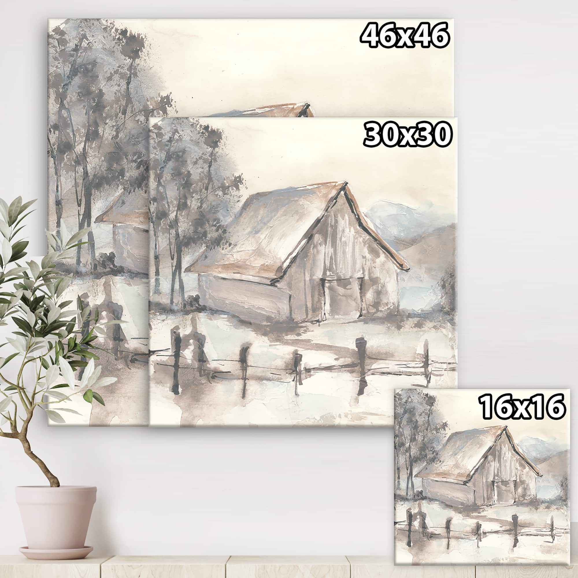 Designart - Farmhouse Barn Grey VII