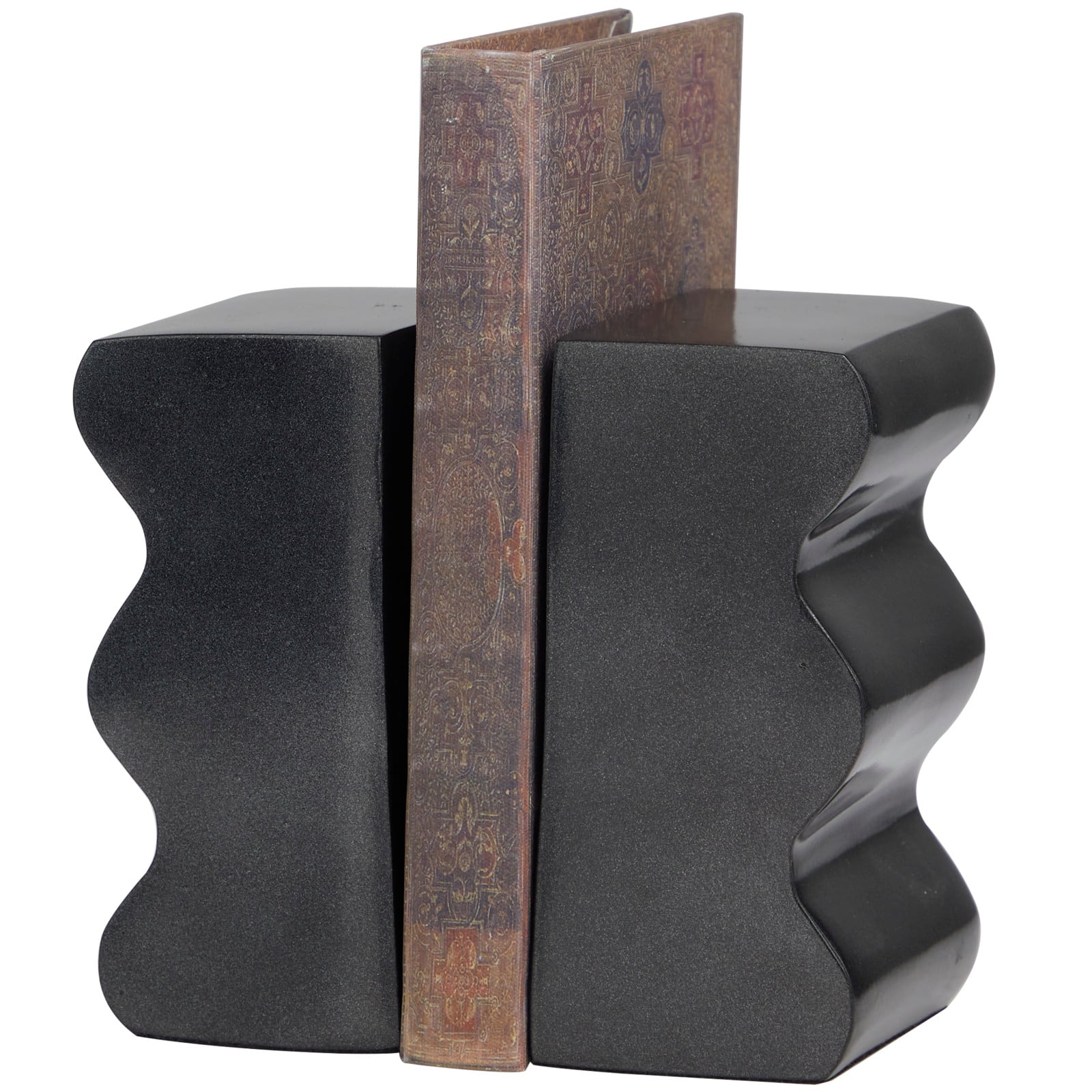 6" Wave Aluminum Bookends Set