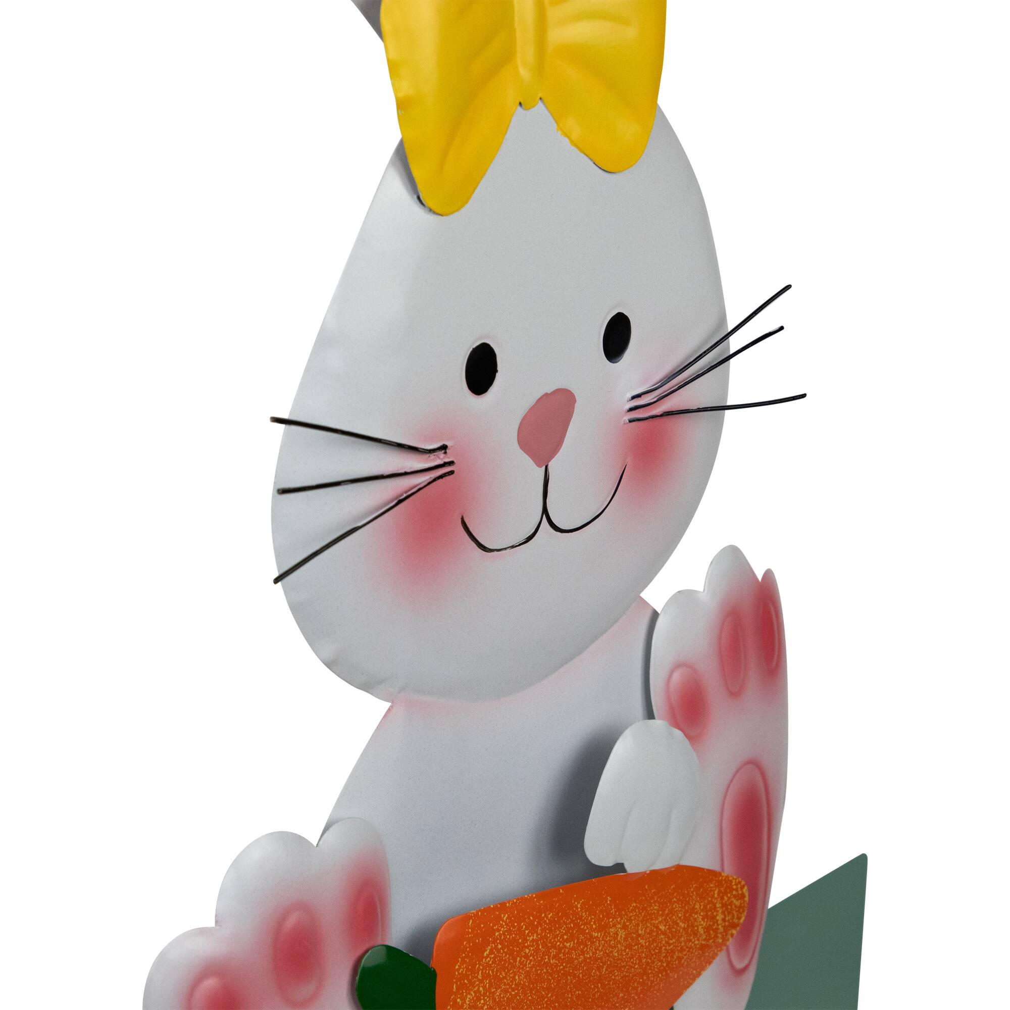 18.75" Bunny with Carrot Happy Easter Outdoor Garden Stake