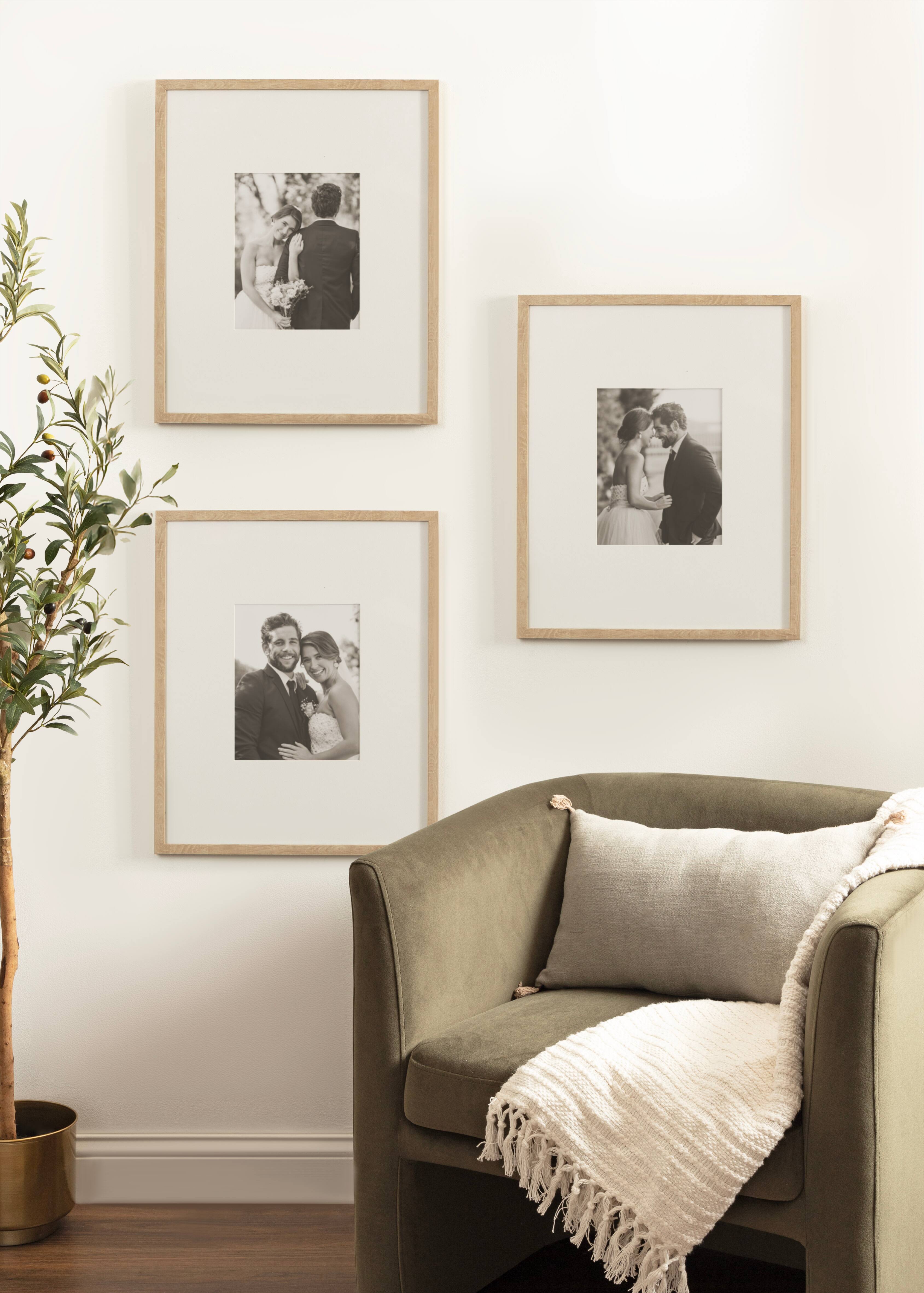 Kate and Laurel Gallery 16" x 20" Photo Picture Frames with 8" x 10" Mat, 3ct.