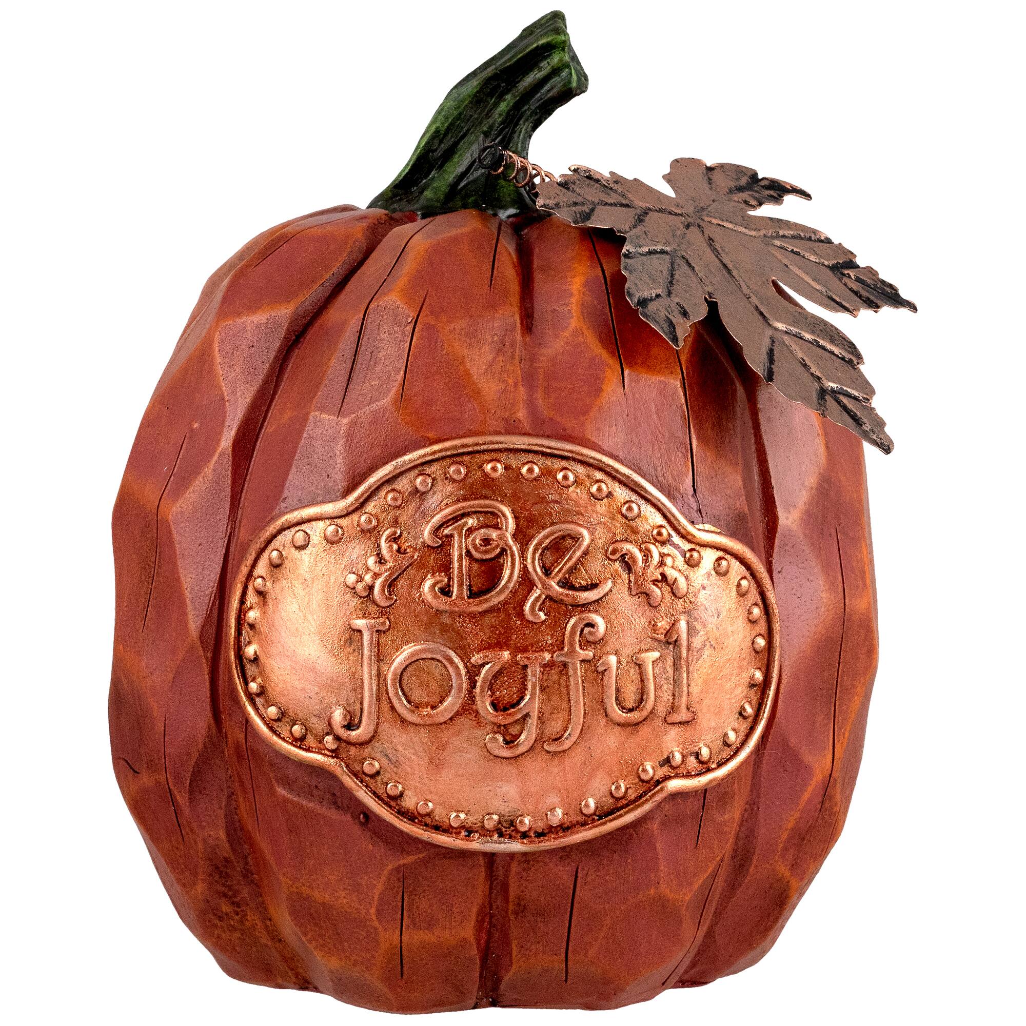 8" Be Joyful Pumpkin Tabletop Décor Set
