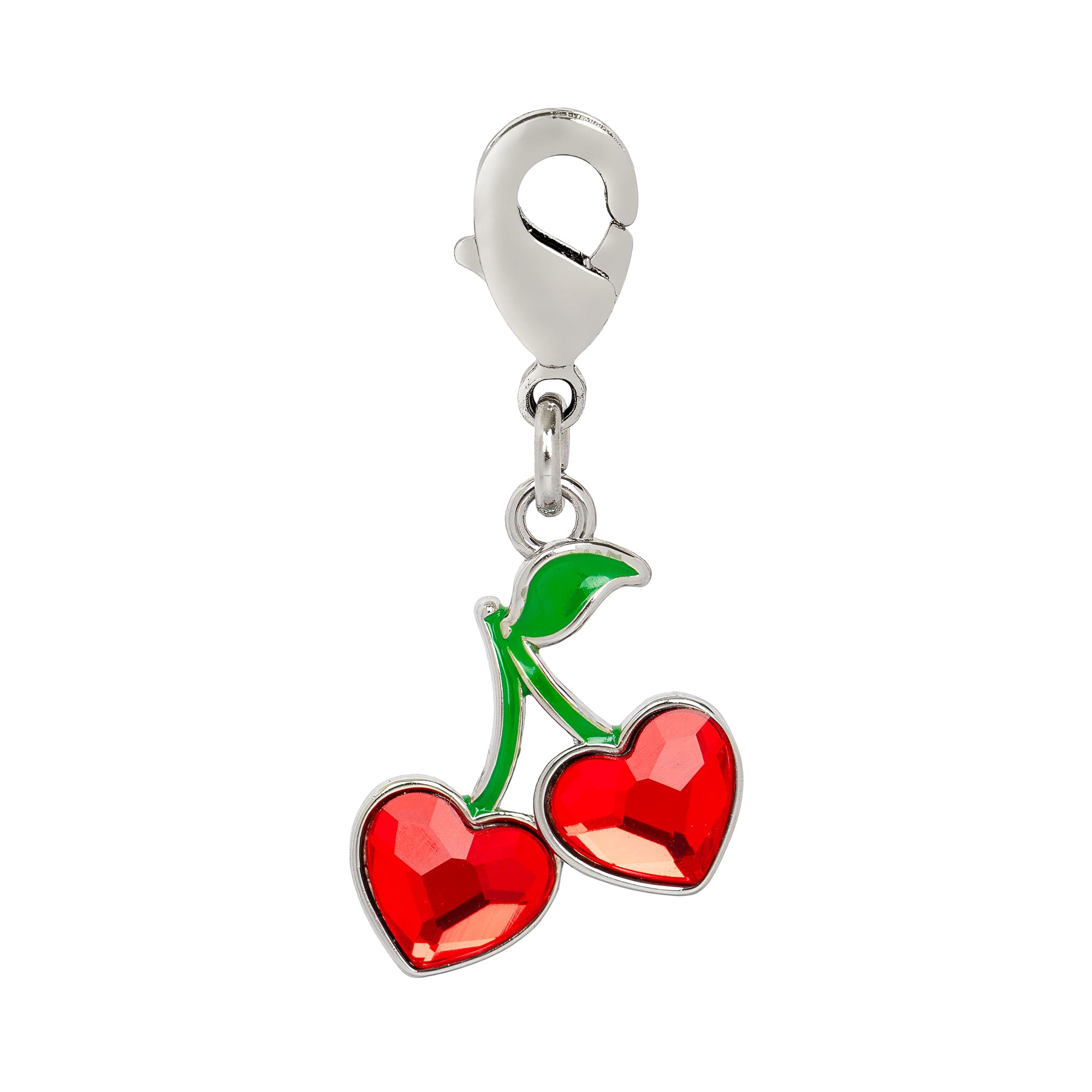 Small Heart Cherries Austrian Crystal Charm by Bead Landing™