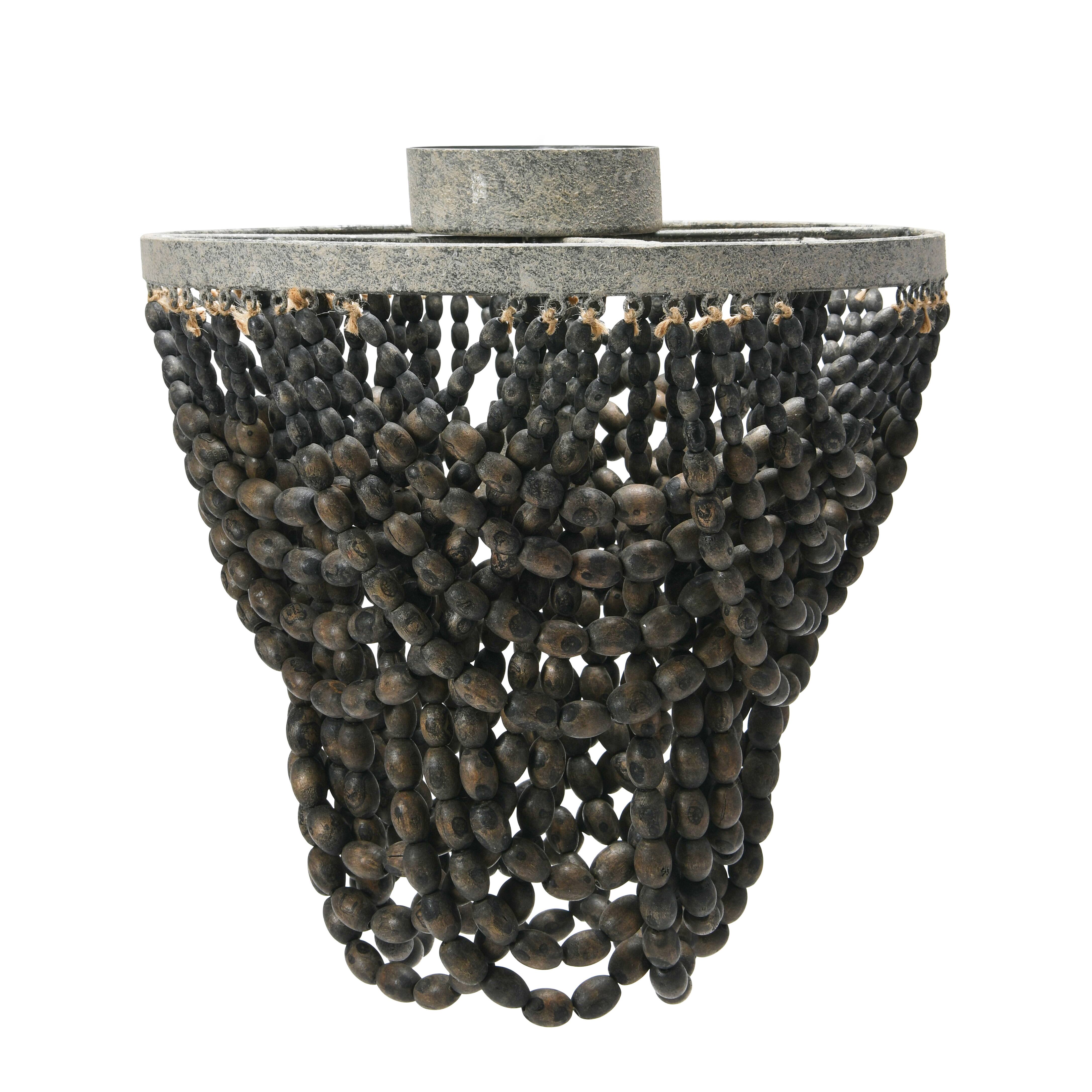 Hello Honey® 2-Tier Draped Wood Bead Semi-Flush Mount Ceiling Light