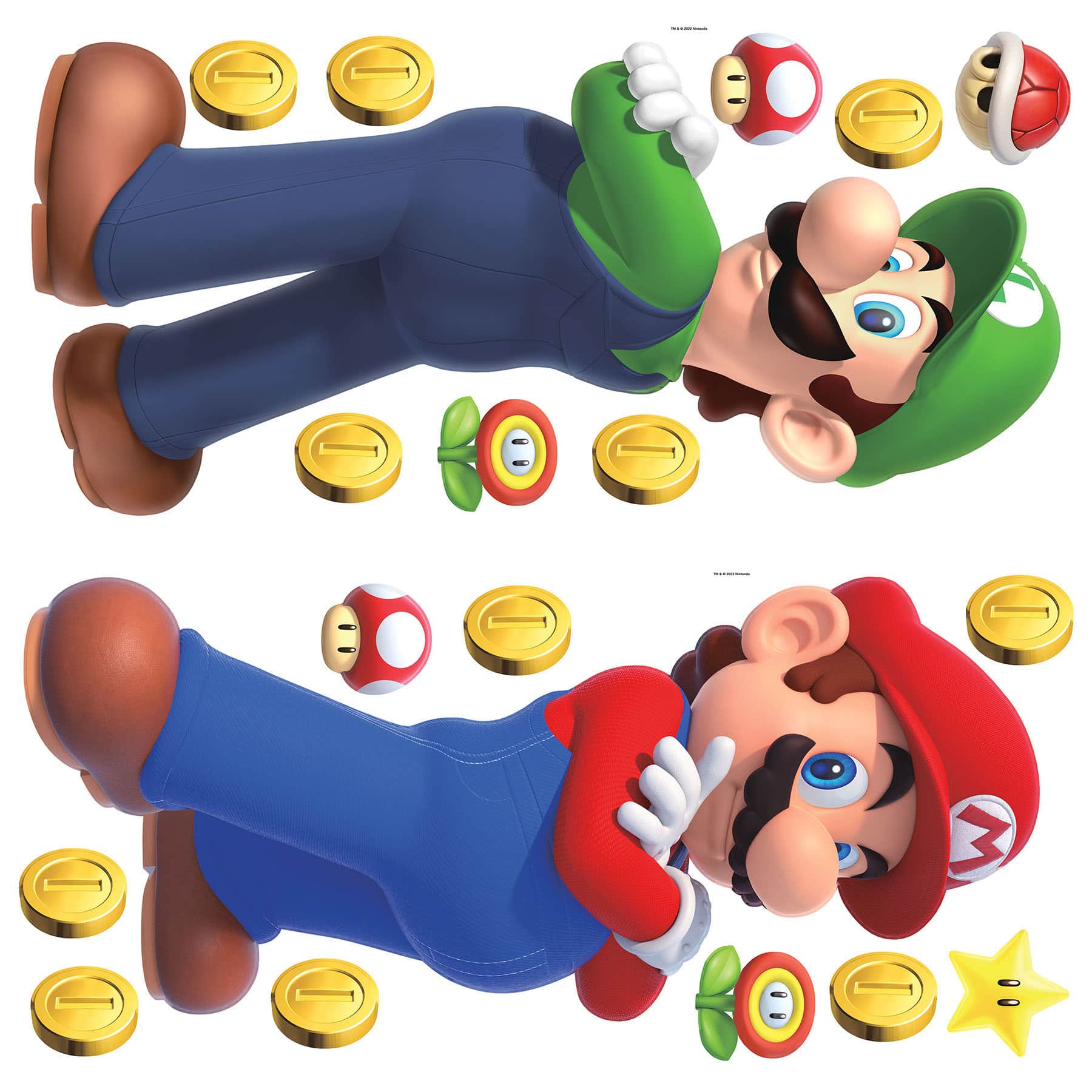 RoomMates Super Mario Luigi & Mario Giant Peel & Stick Wall Decals ...