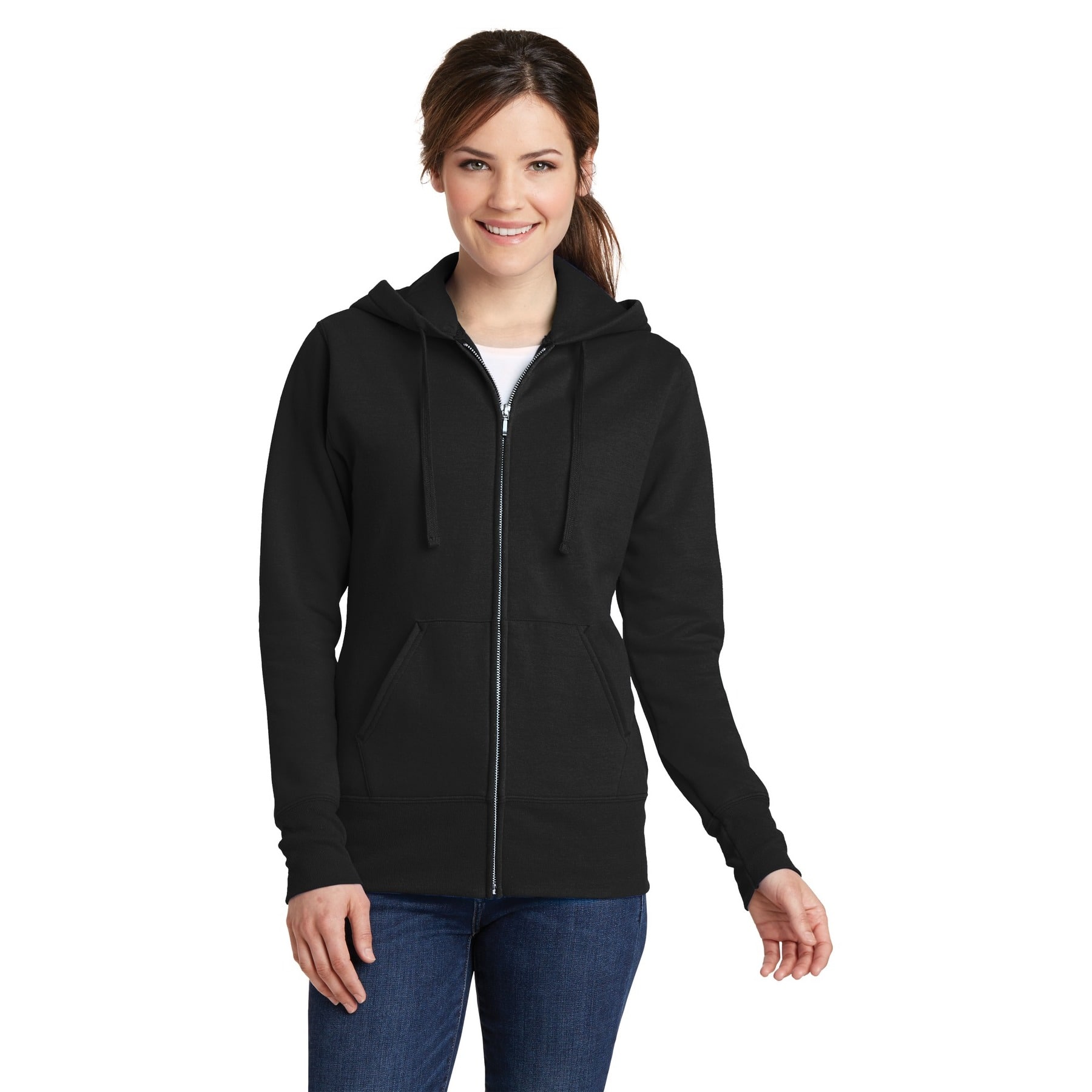 Port & Company® Ladies Core Fleece Full-Zip Hooded Sweatshirt