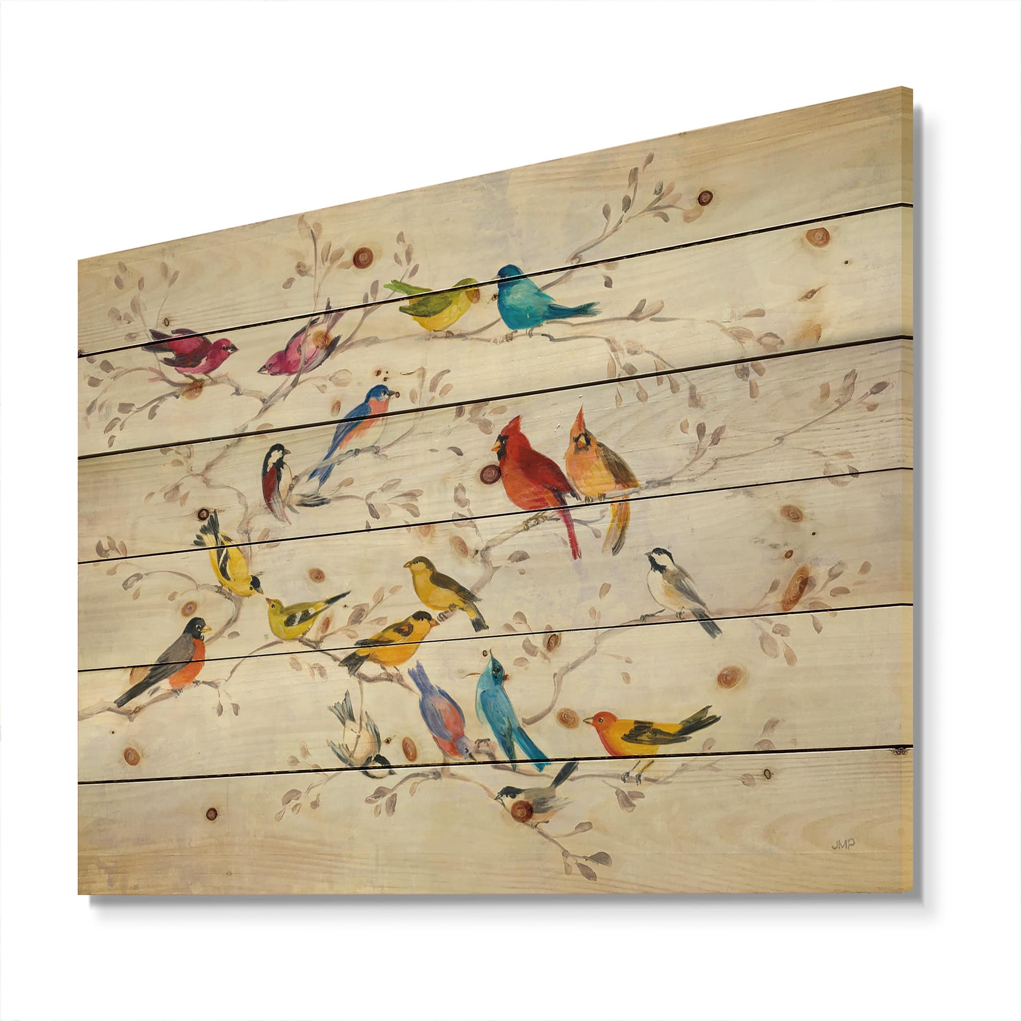 Designart - Multi-Color Bird on Tree