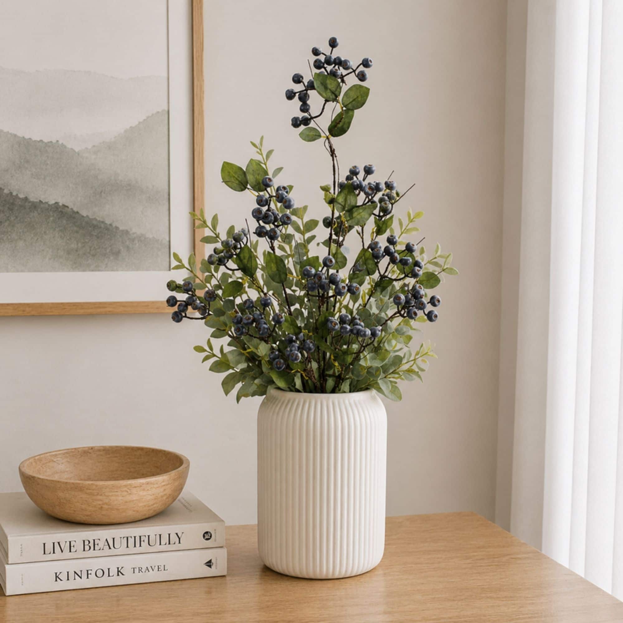 35" Blue Berry Foliage Sprays, 2ct.