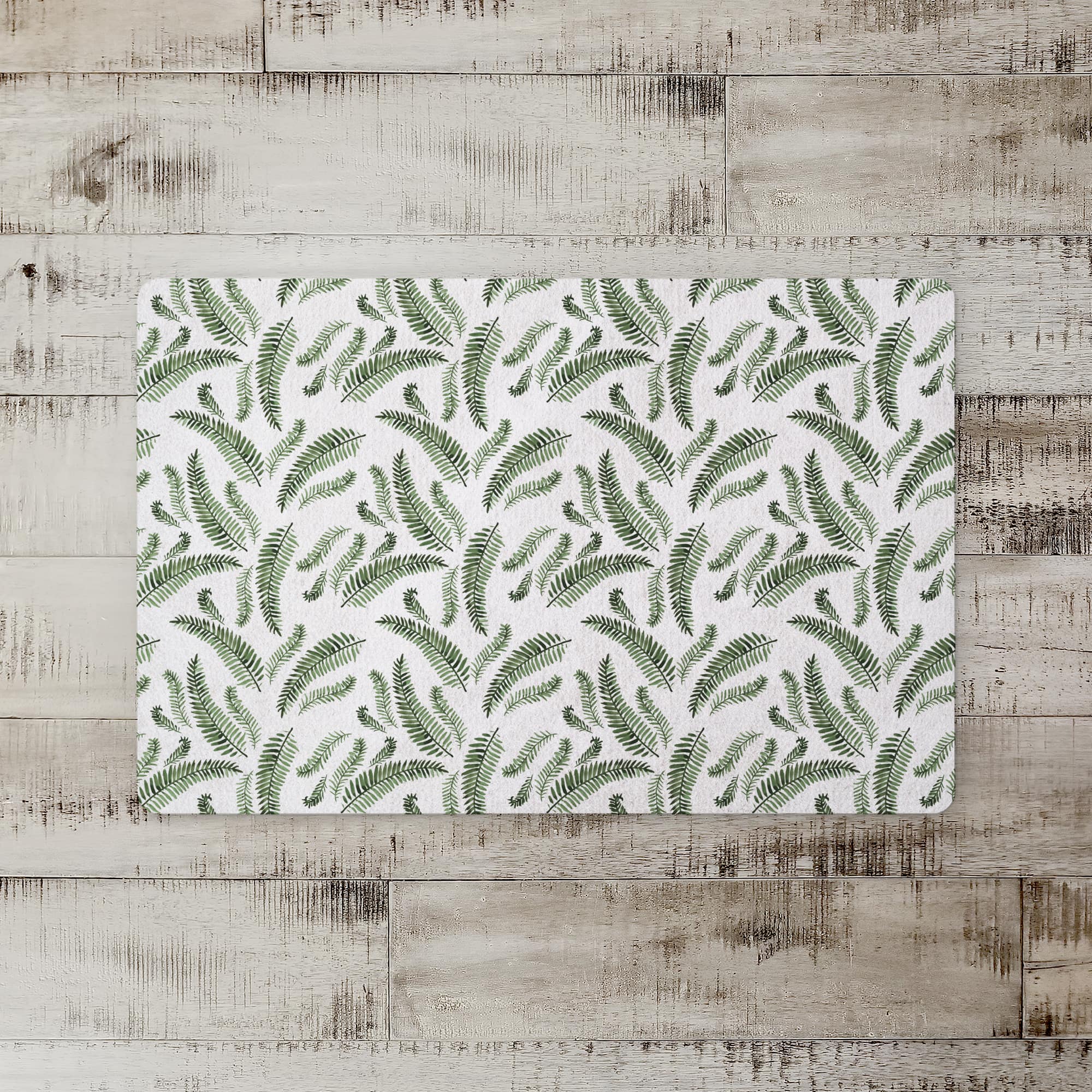 Green Fern Pattern 27" x 18" Floor Mat