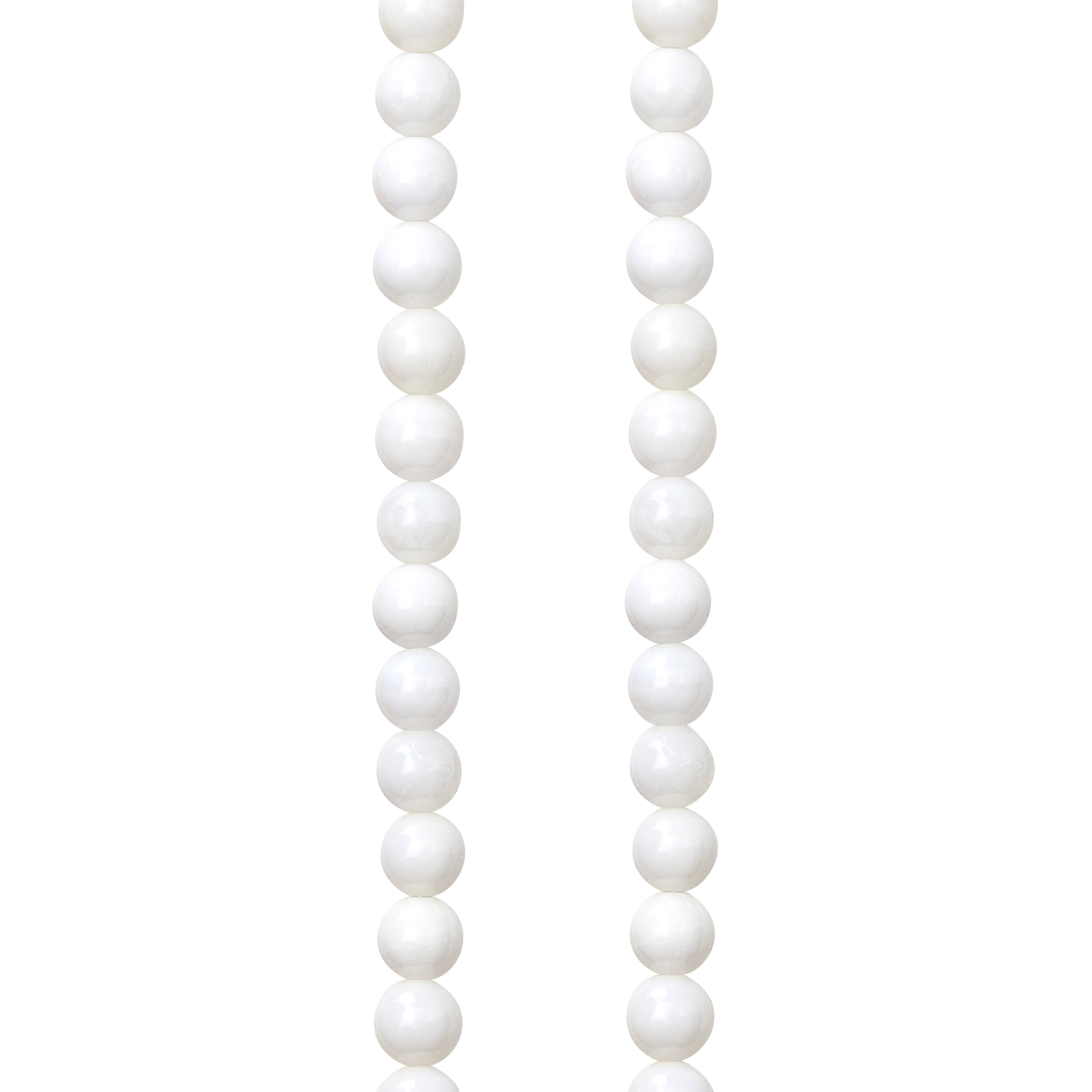 White Shell Round Beads, 6mm by Bead Landing™