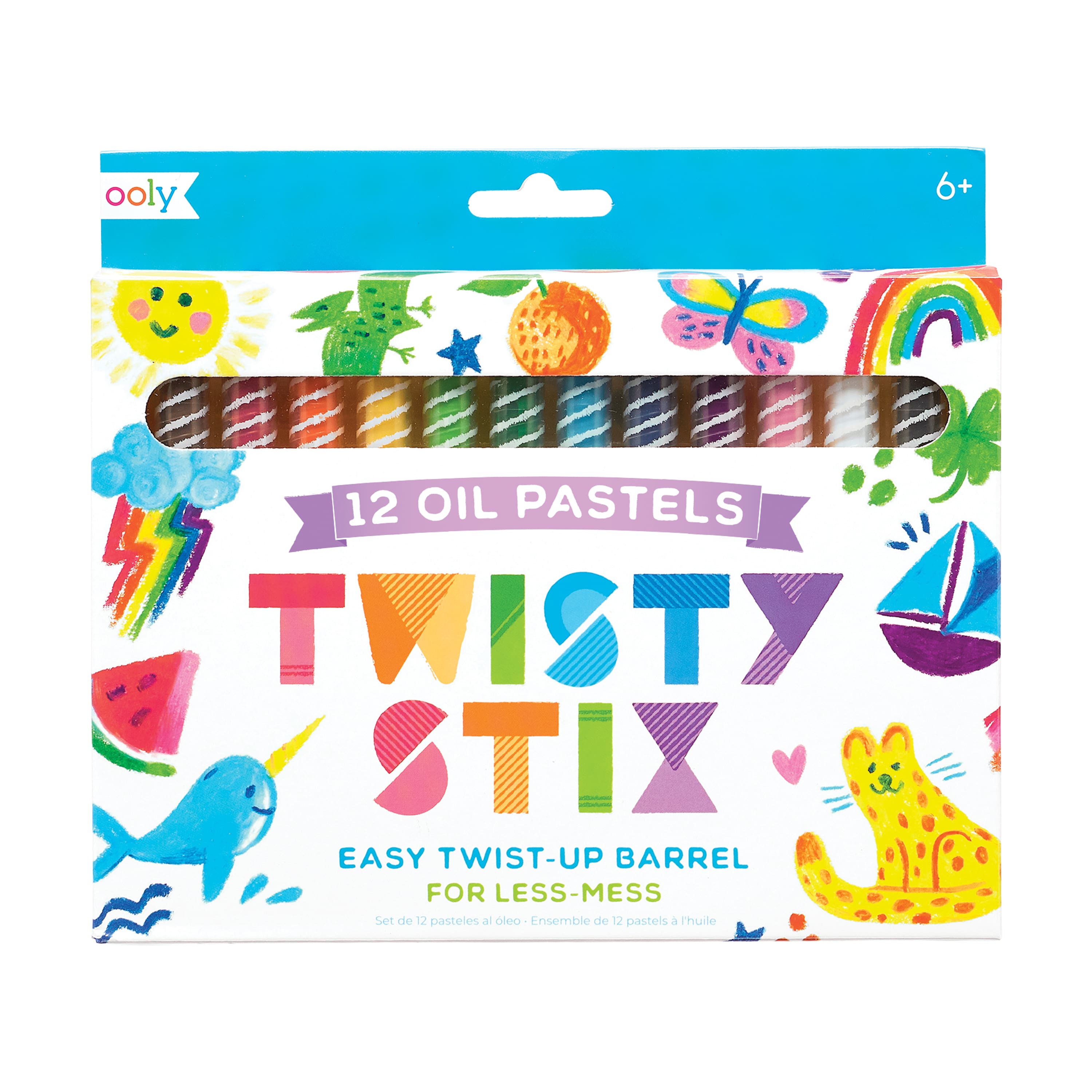 OOLY Twisty Stix Easy Twist Up Barrel Oil Pastels, 12ct.
