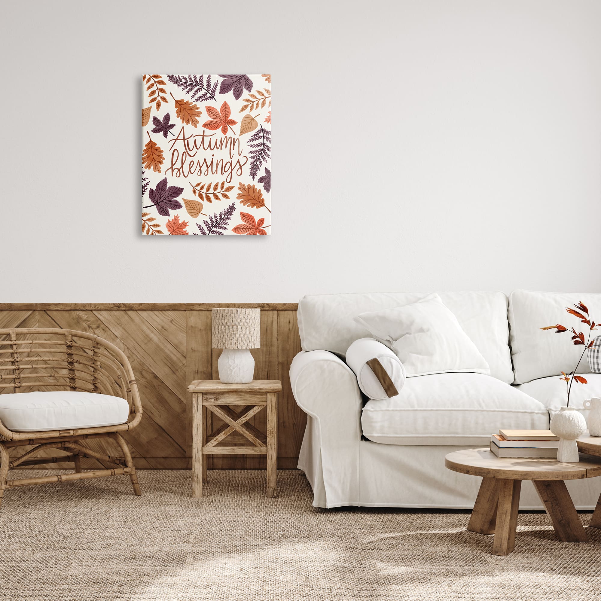 Stupell Industries Autumn Blessings Fern Leaves Nature Canvas Wall Art