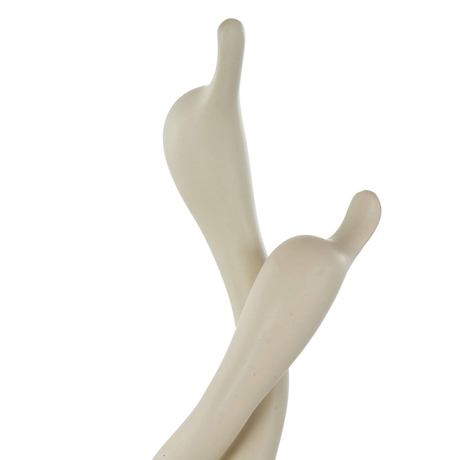 Beige Ceramic Swan Intertwined Decorative Sculpture Set