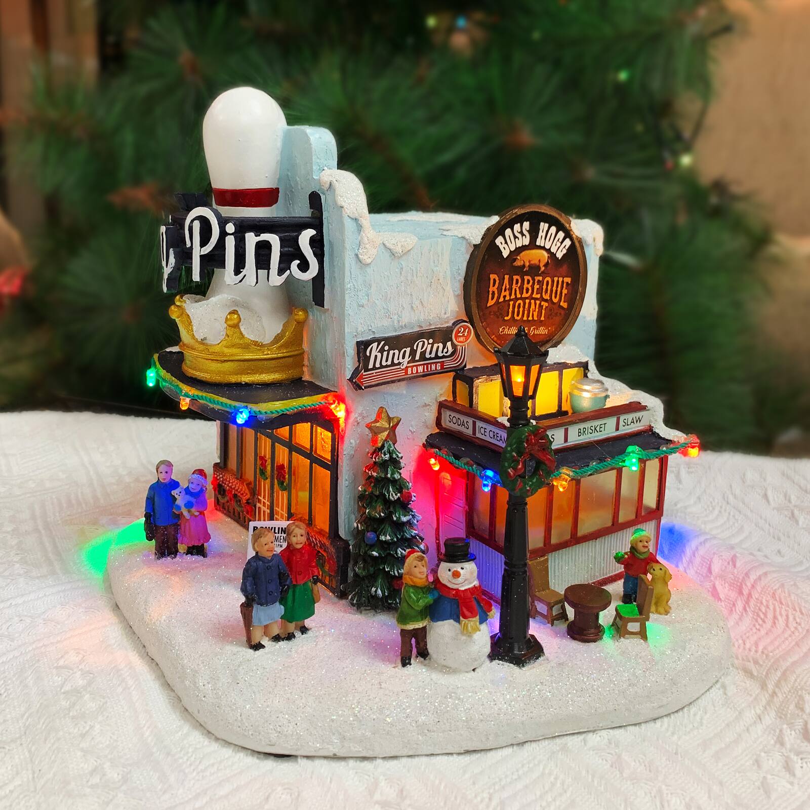 Moments in Time 8.4" King Pins Bowling Alley & Boss Hogg Barbeque Joint Décor