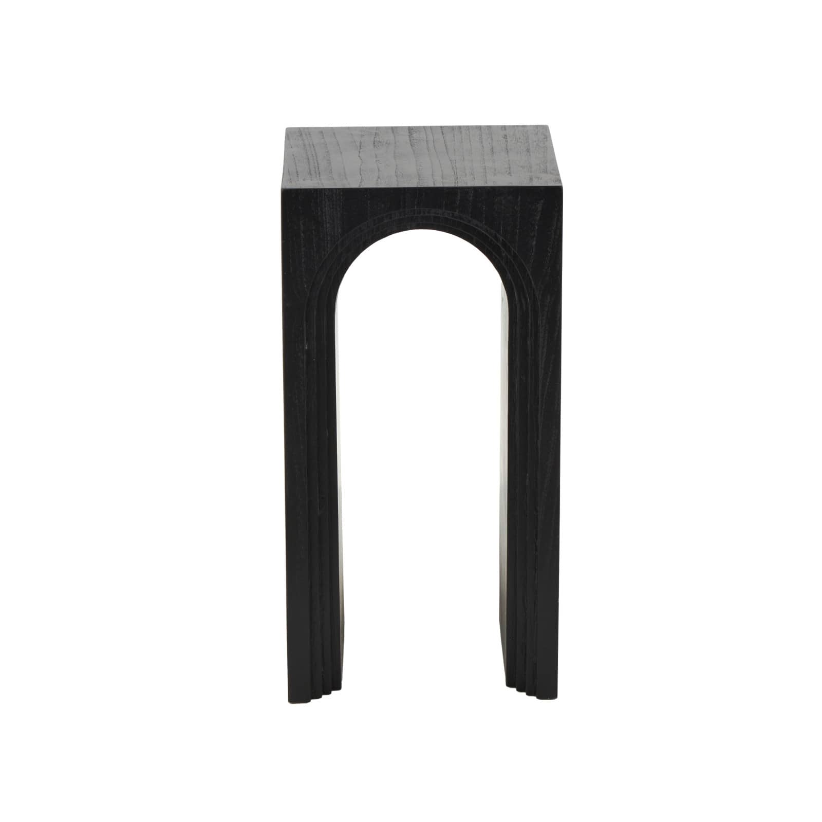 12" x 24" Black Wood Cutout Arch Side End Accent Table