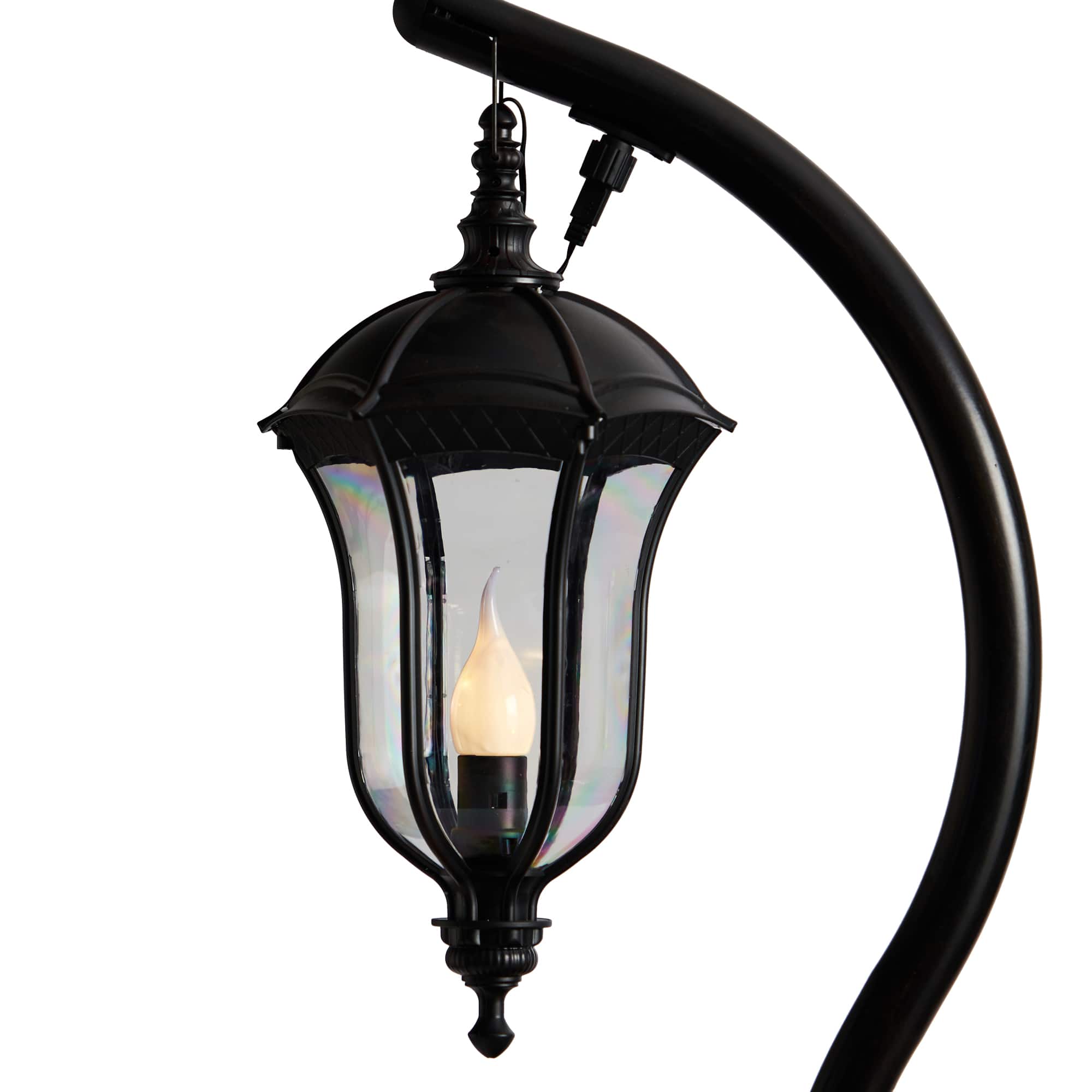 5ft. Pre-Lit LED Holiday Decorated Lamp Post With Greenery & Berries